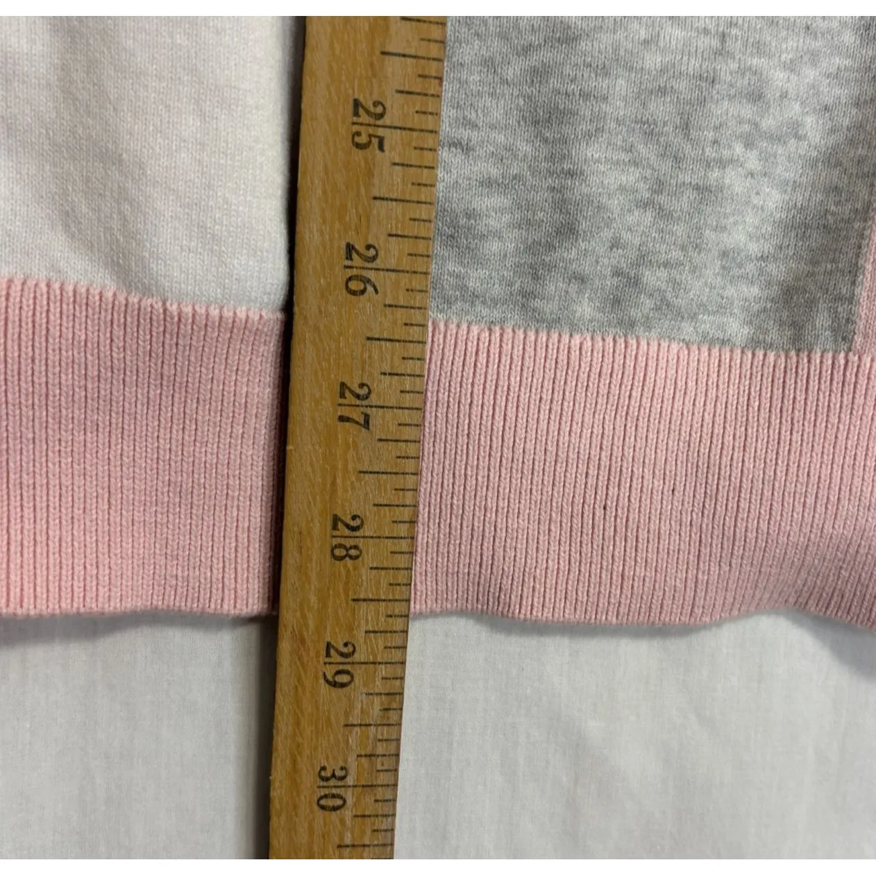 Tommy Hilfiger Color Blocked Turtleneck Sweater Women's  XL Pastel Pink Preppy - Image 9