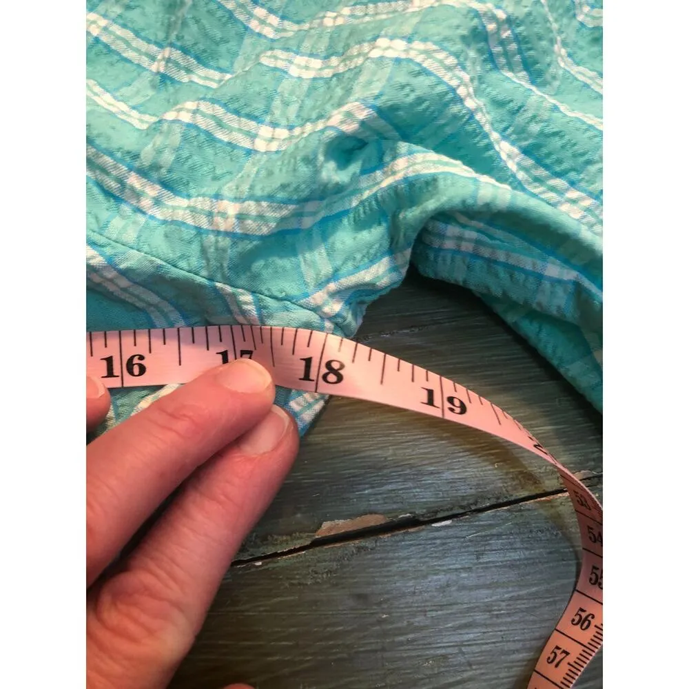 J. Crew NWT Women's Green Seersucker Ruffleneck Plaid Dress - Size 6 - Image 8