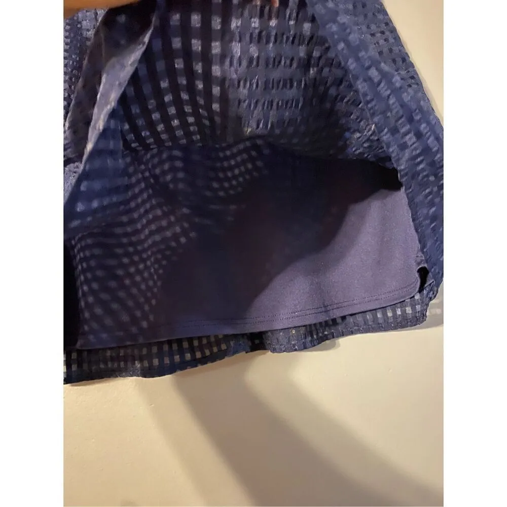 I.N San Francisco Navy Pull On Skater Lined Skirt Textured Size XL - Image 3