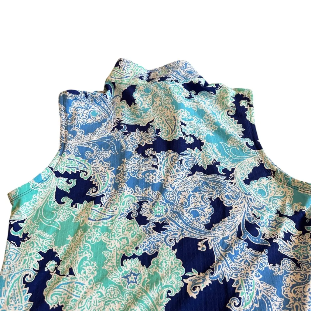 IBKUL Floral Print Sleeveless Dress Outdoor Tennis Athleisure Golf Sie Medium Blue - Image 7