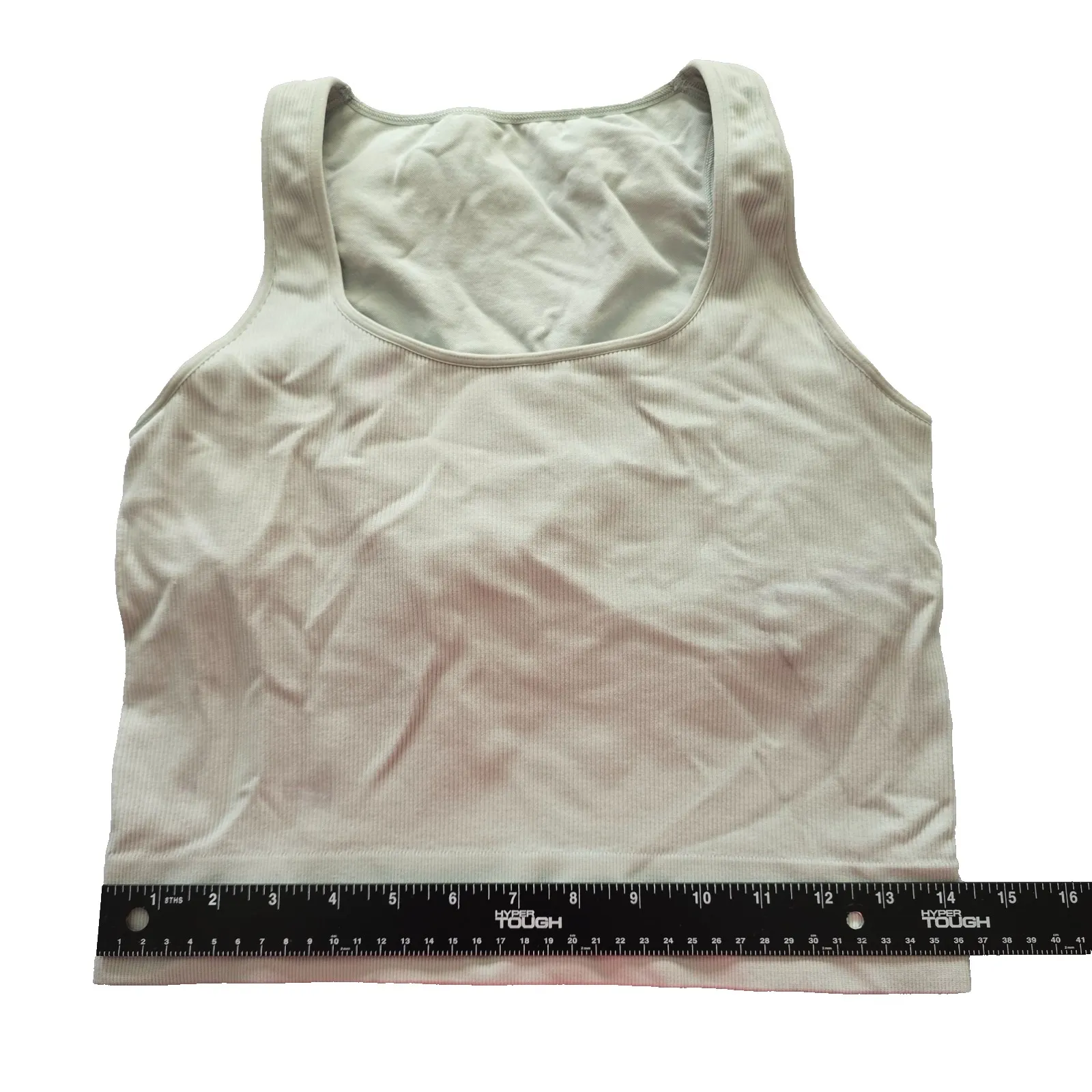 Ribbed Comfort Y2K Bra Top Wireless Pullover Stretch Sleep Active DSG Gray M Size M - Image 5