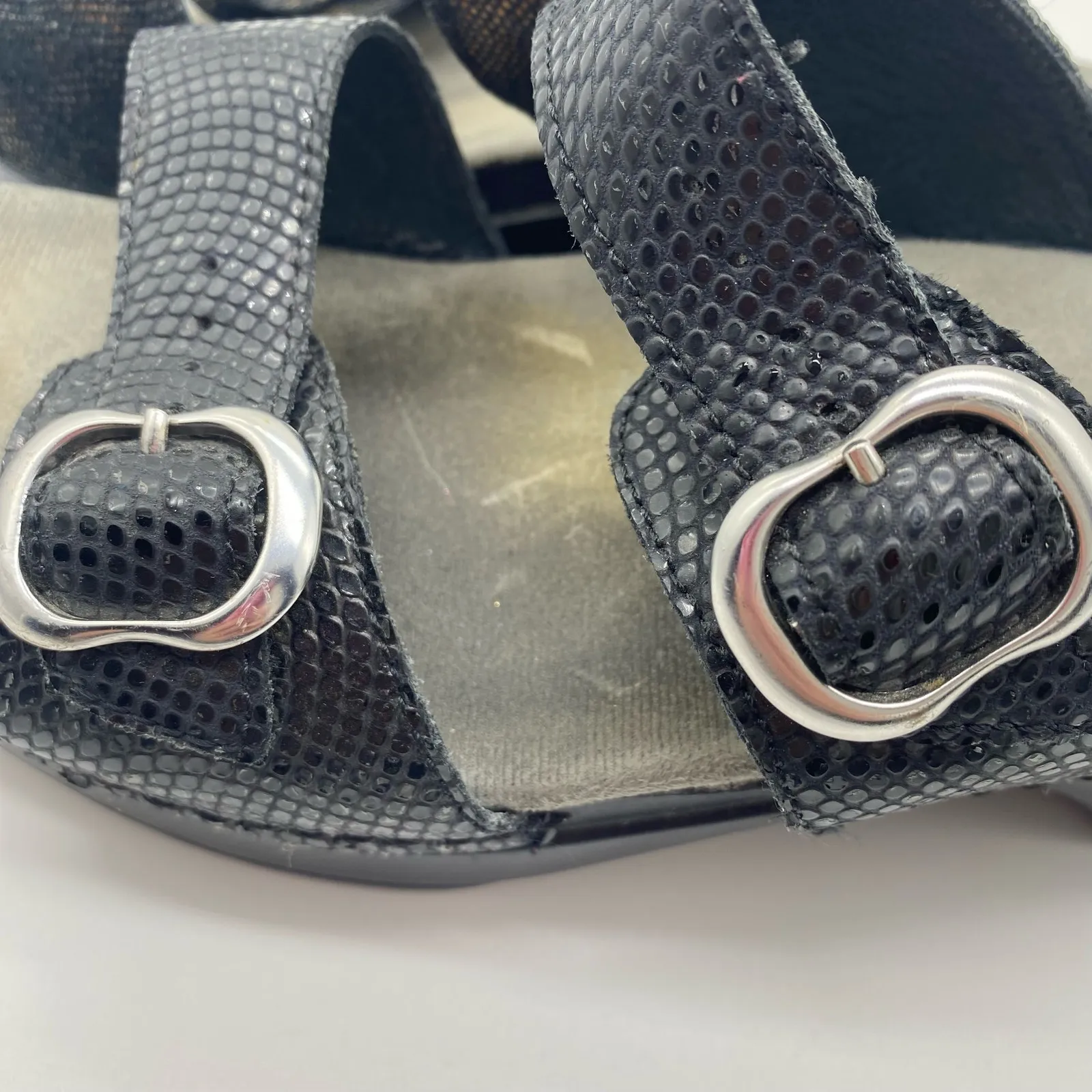 Dansko Black Animal Print Strappy Buckle Heel Sandals Women's size 9.5 / 40 - Image 9