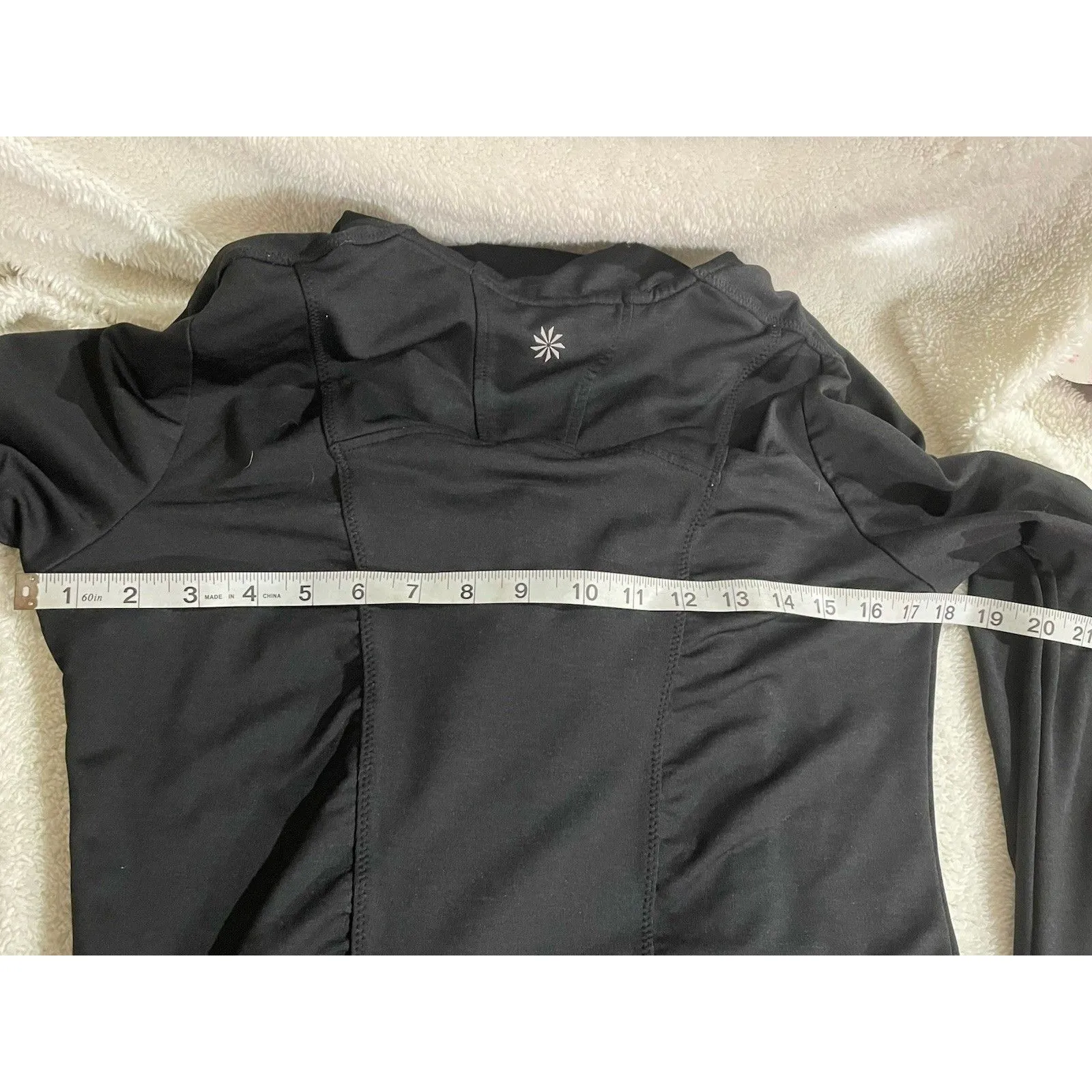 ATHLETA Zippy Jacket Hoodie Black Women's Medium Full Zip Jacket Workout - Image 10