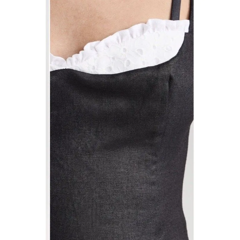 Reformation Lovella Linen Dress Black Mini Lined Adjustable Straps Size 4 -  $90 New With Tags - From Sendy