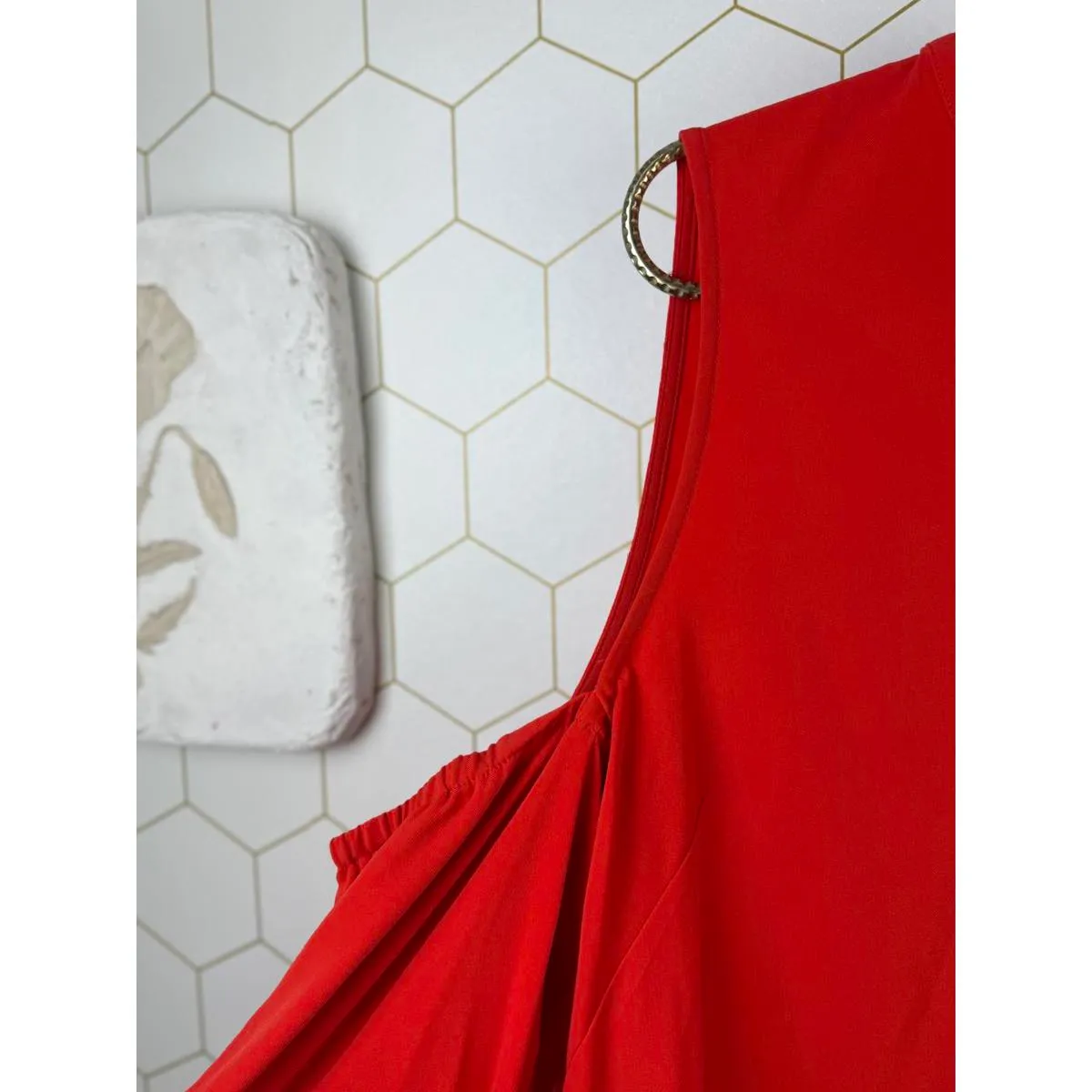 Bishop & Young Cold Bright Orange Red Shoulder Blouse - Size - Medium - Image 6