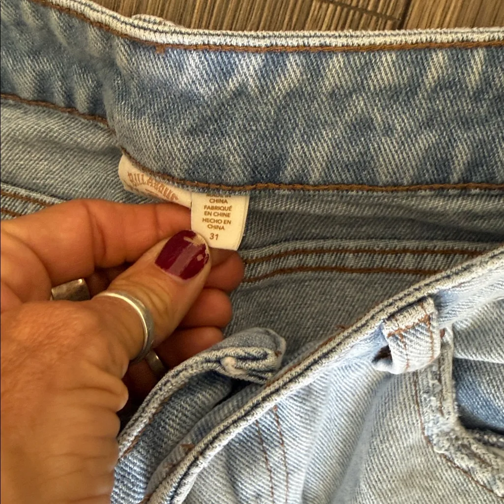 Wrangler Billabong  collar Light Blue Denim Jeans patchwork size 31 - Image 9