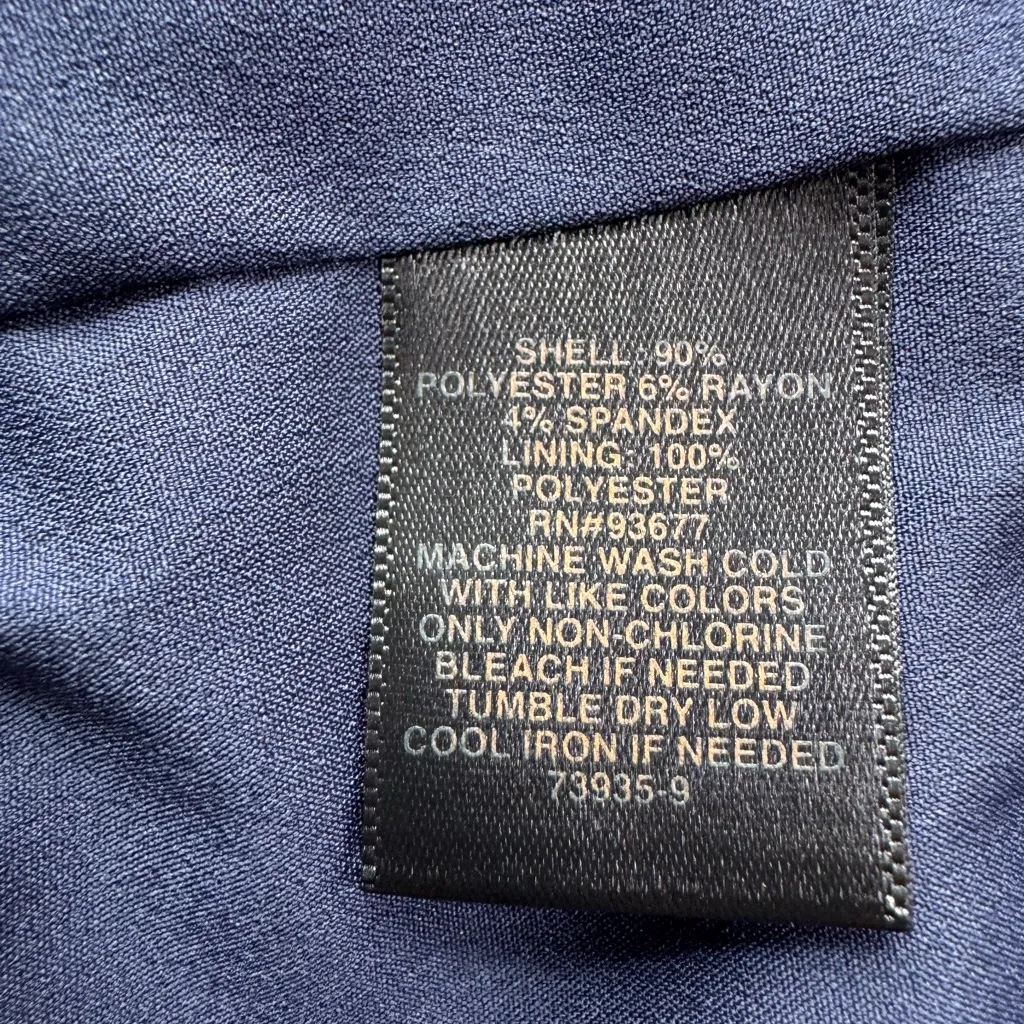 Womens Ryegrass Blue Stripe Puff Sleeve One Button Jacket Size 12 - Image 12