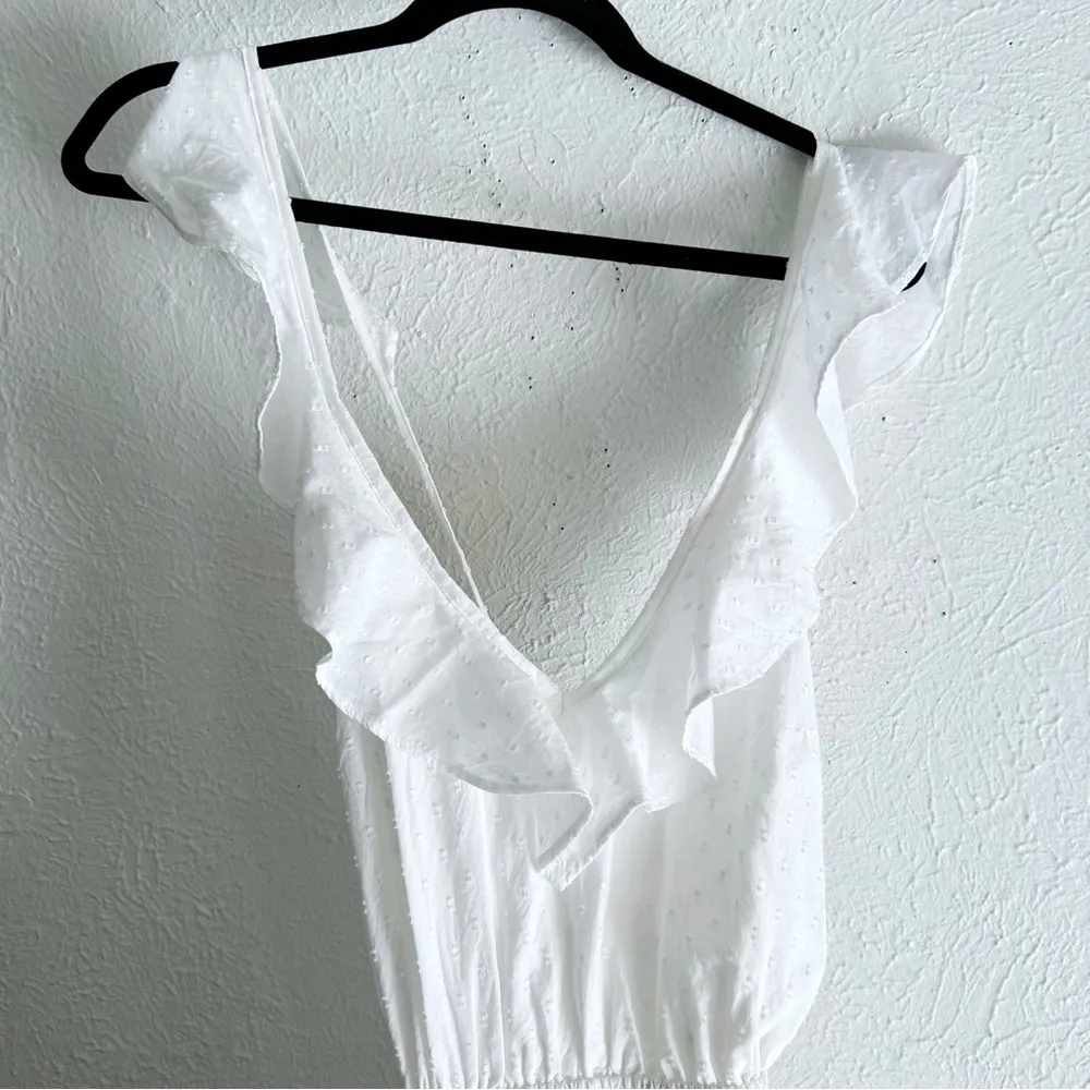 ASOS Lace Up Back Midi Dress Cotton White Sz 10 - Image 4