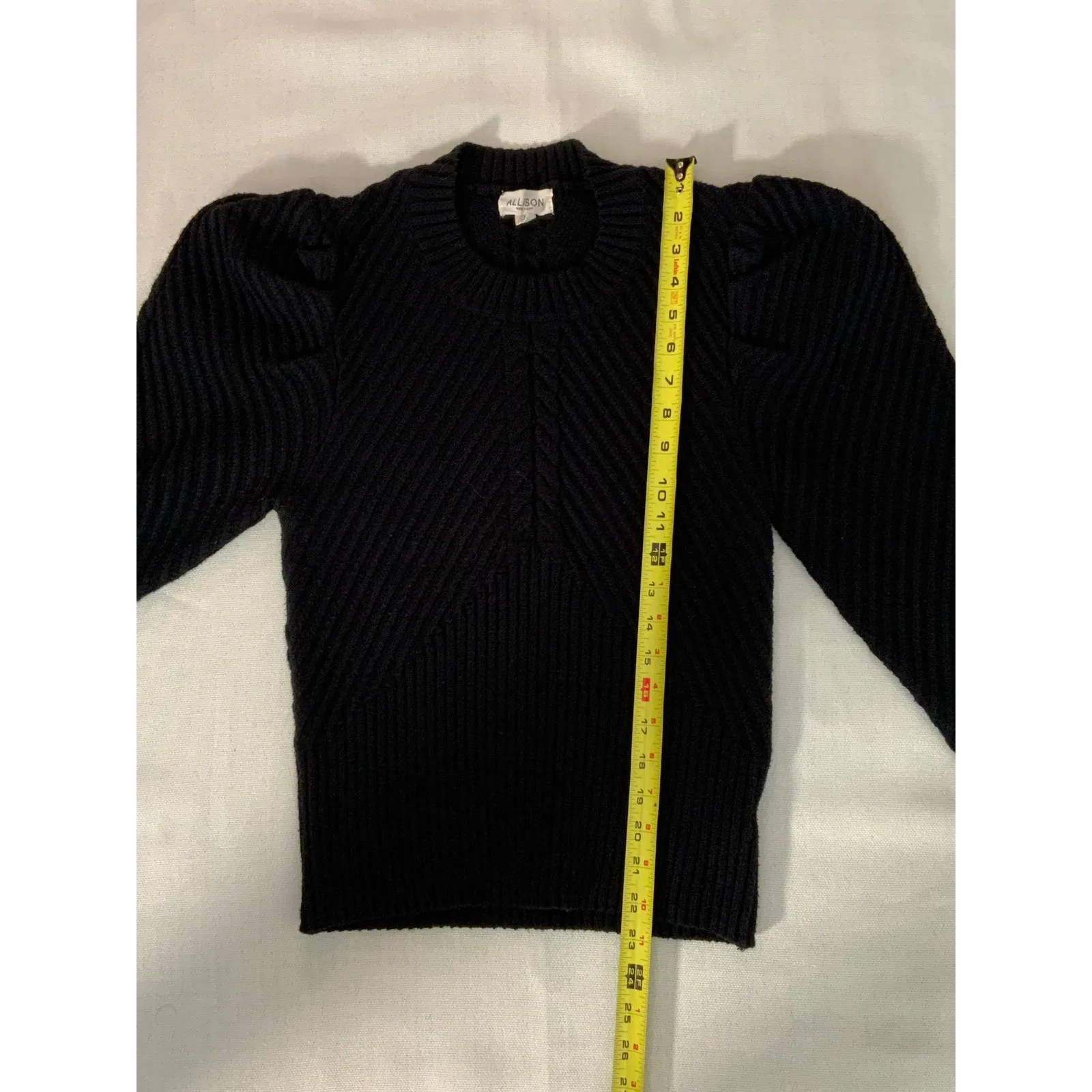 Allison New York Black Ribbed‎ Sweater size large - Image 5
