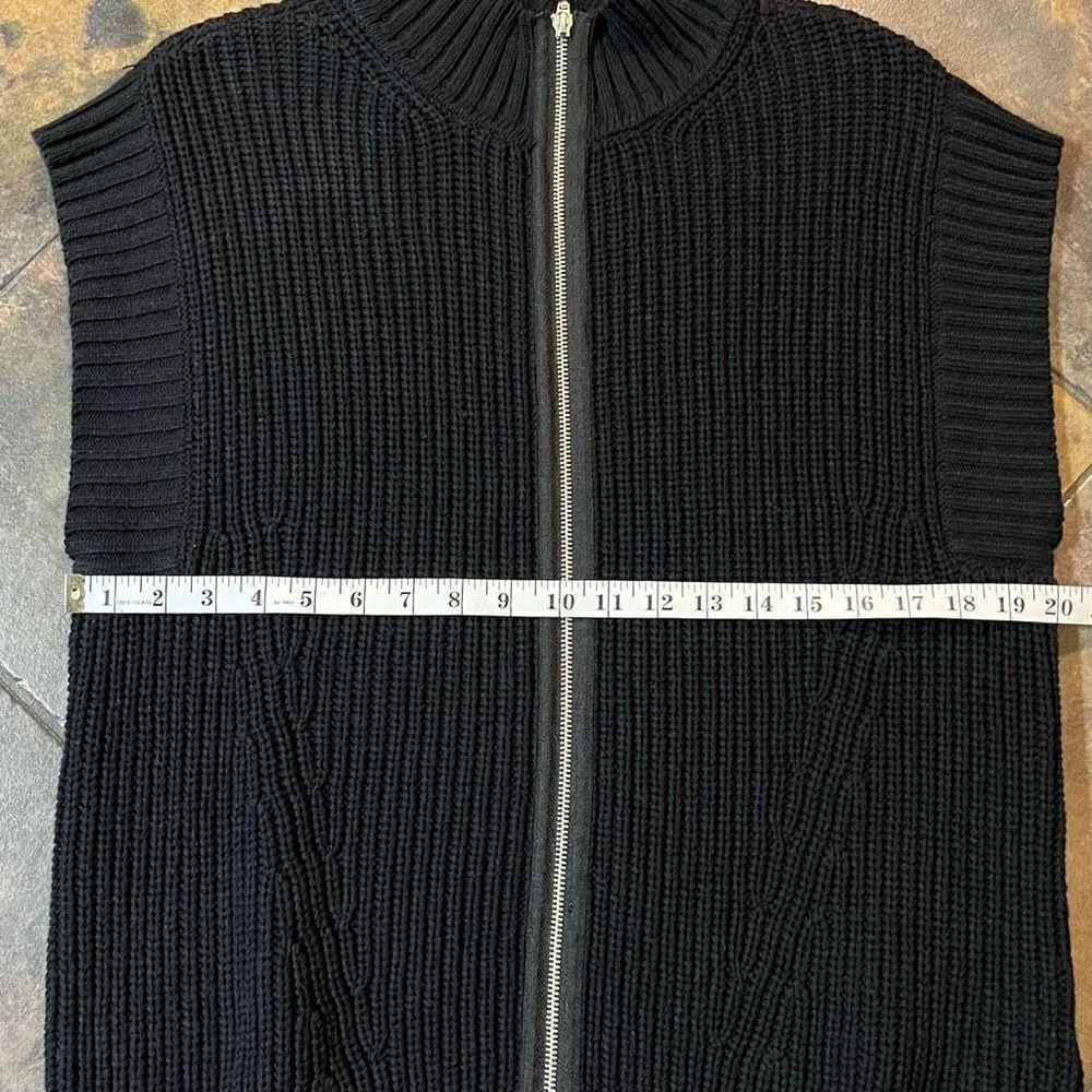 Liv By Habitat Drop Shoulder Knit Ribbed Zip Sweater Vest Small - Image 5