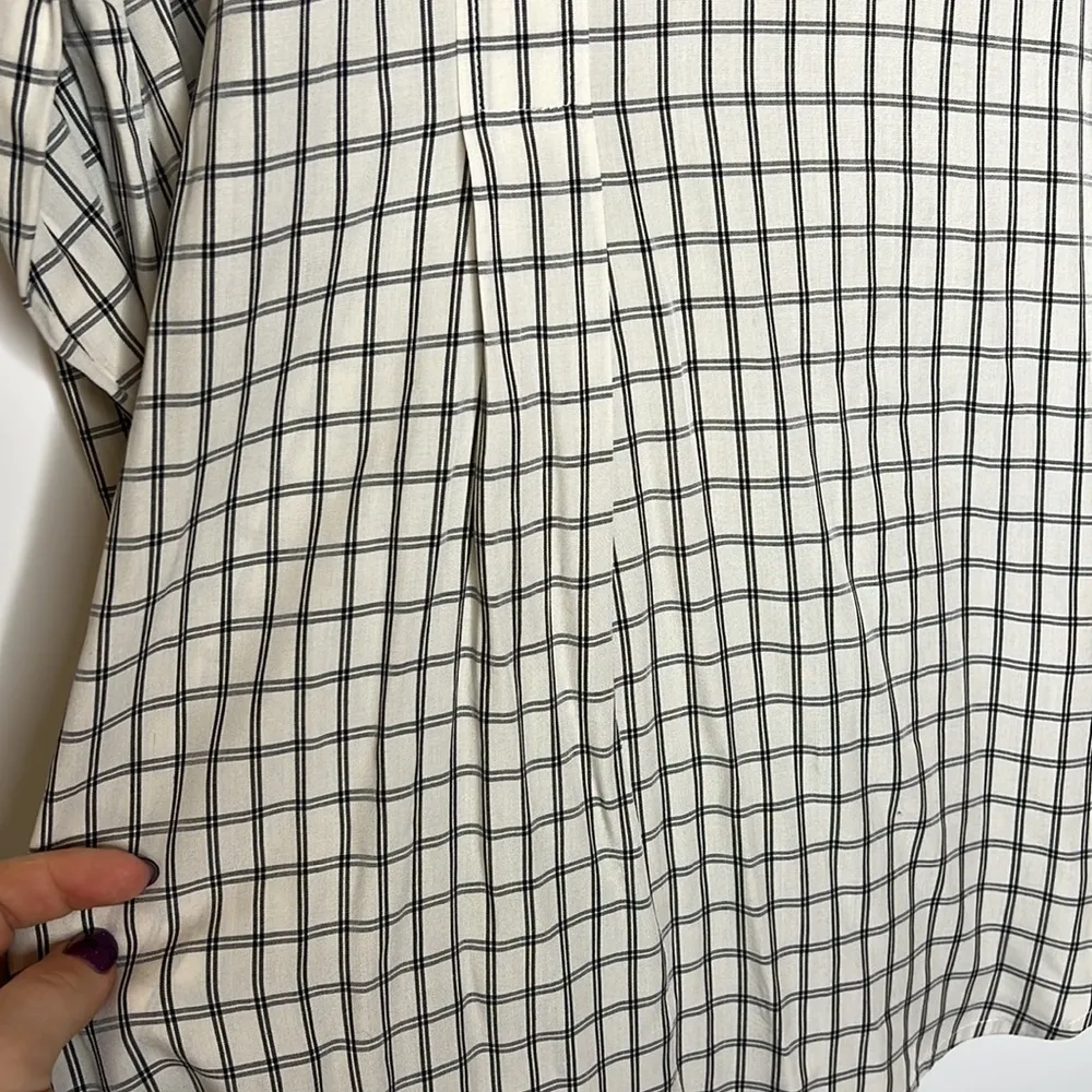 J.Jill  Button Back Plaid Woven Collared Tunic Long Sleeve Top - Image 8