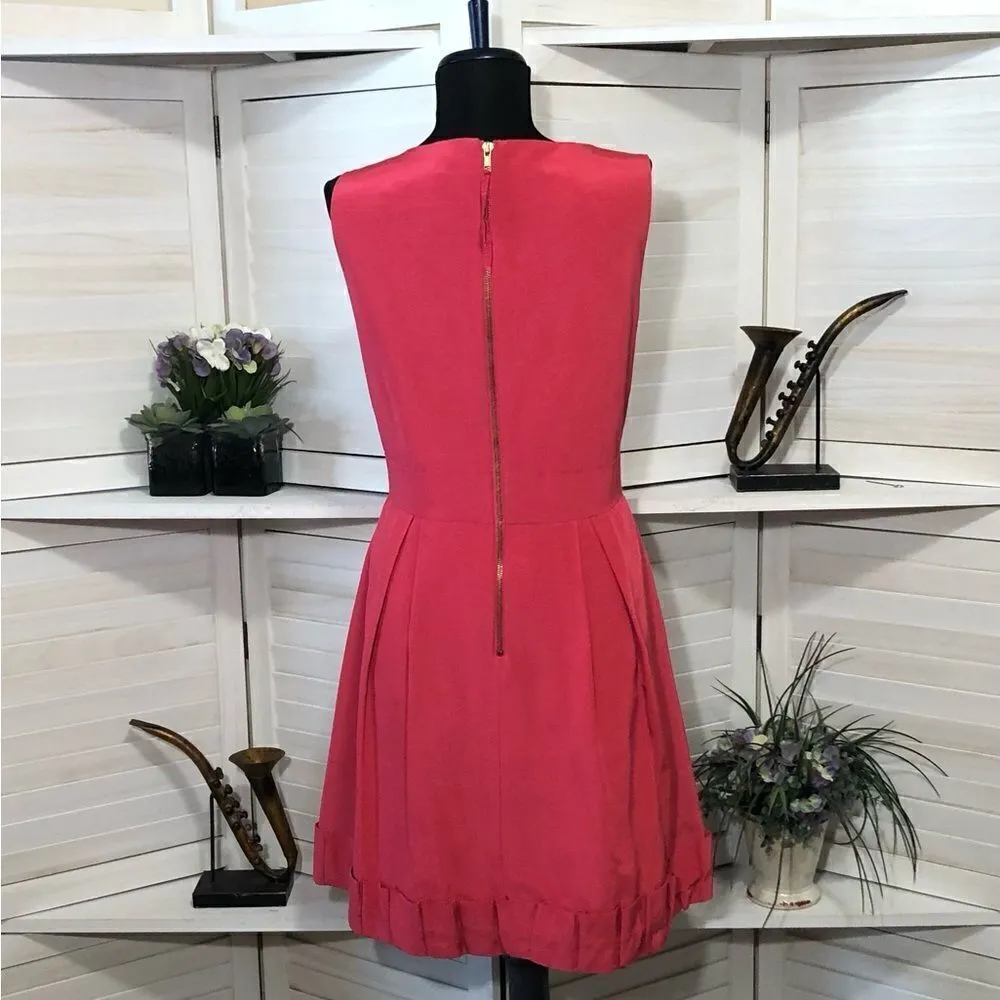 Taylor Hot Pink Pleated Cocktail Party Dress Size 12 - Image 3