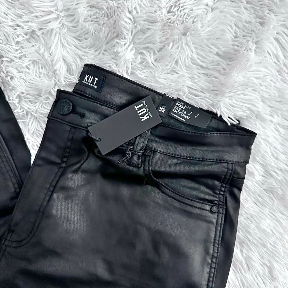 KUT FROM THE KLOTH | Women's Donna High Waist Ankle Skinny Coated Black - Image 5