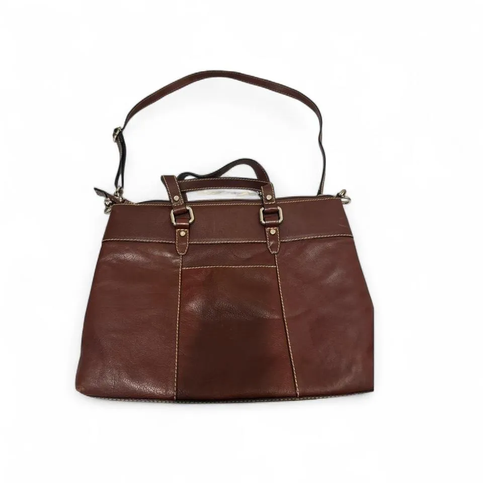 Vintage 2000s Fossil Dark Brown Leather Brief‎ Case Shoulder Bag Purse - Image 5