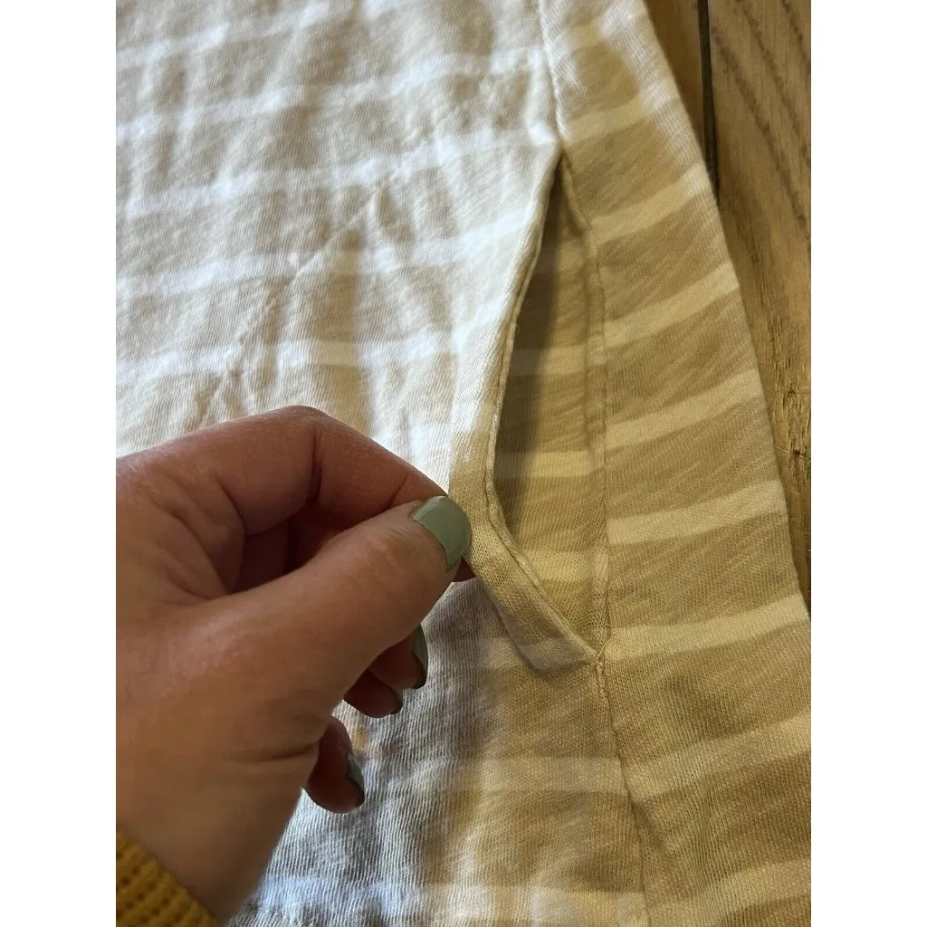 Eddie Bauer Women Scoop Neck T-Shirt Dress Cream‎ 100% Cotton Size Large Comfort - Image 6