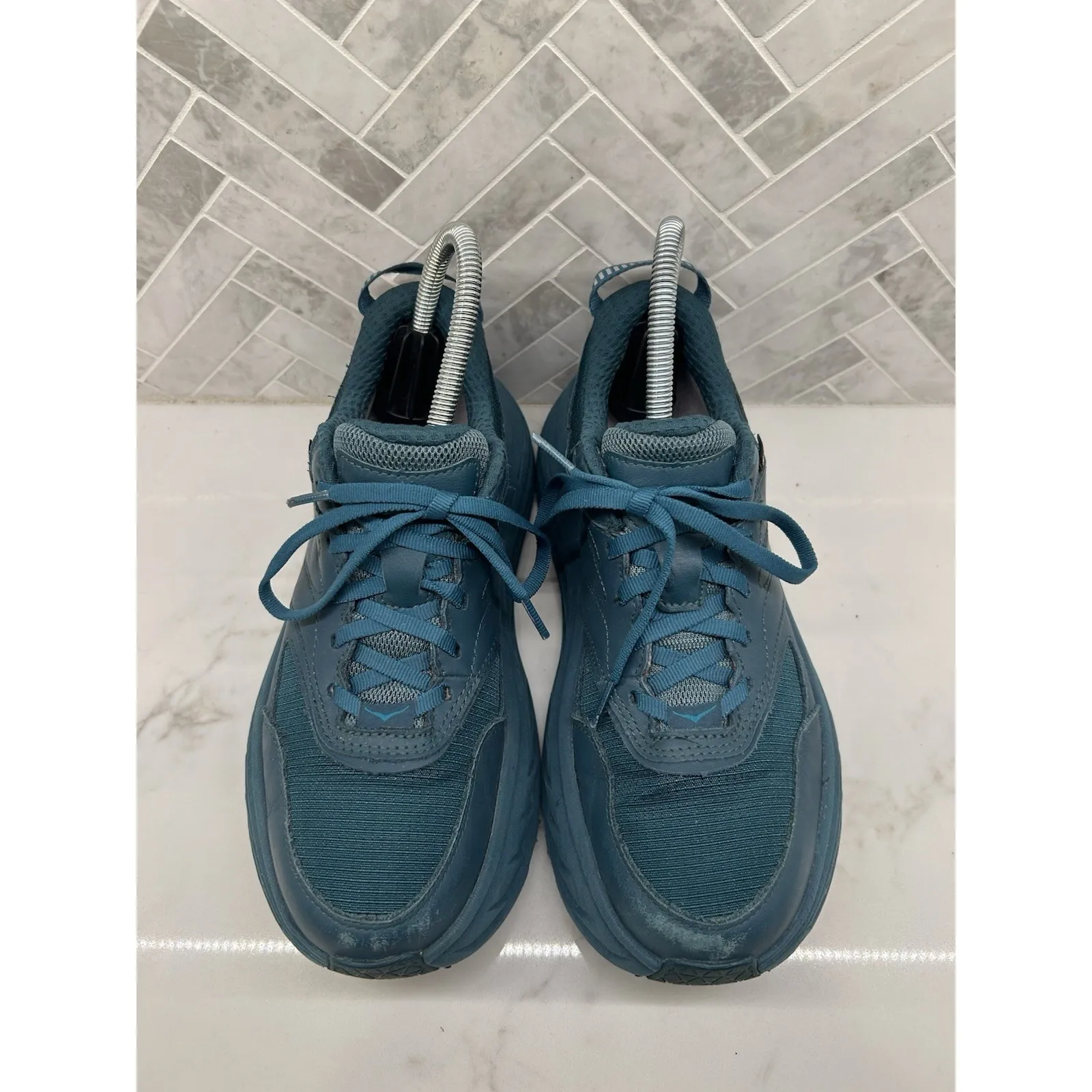 Hoka One One Bondi L GTX Leather Gore Tex Deep Teal Sneakers Shoes Womens 7.5 Blue - Image 5