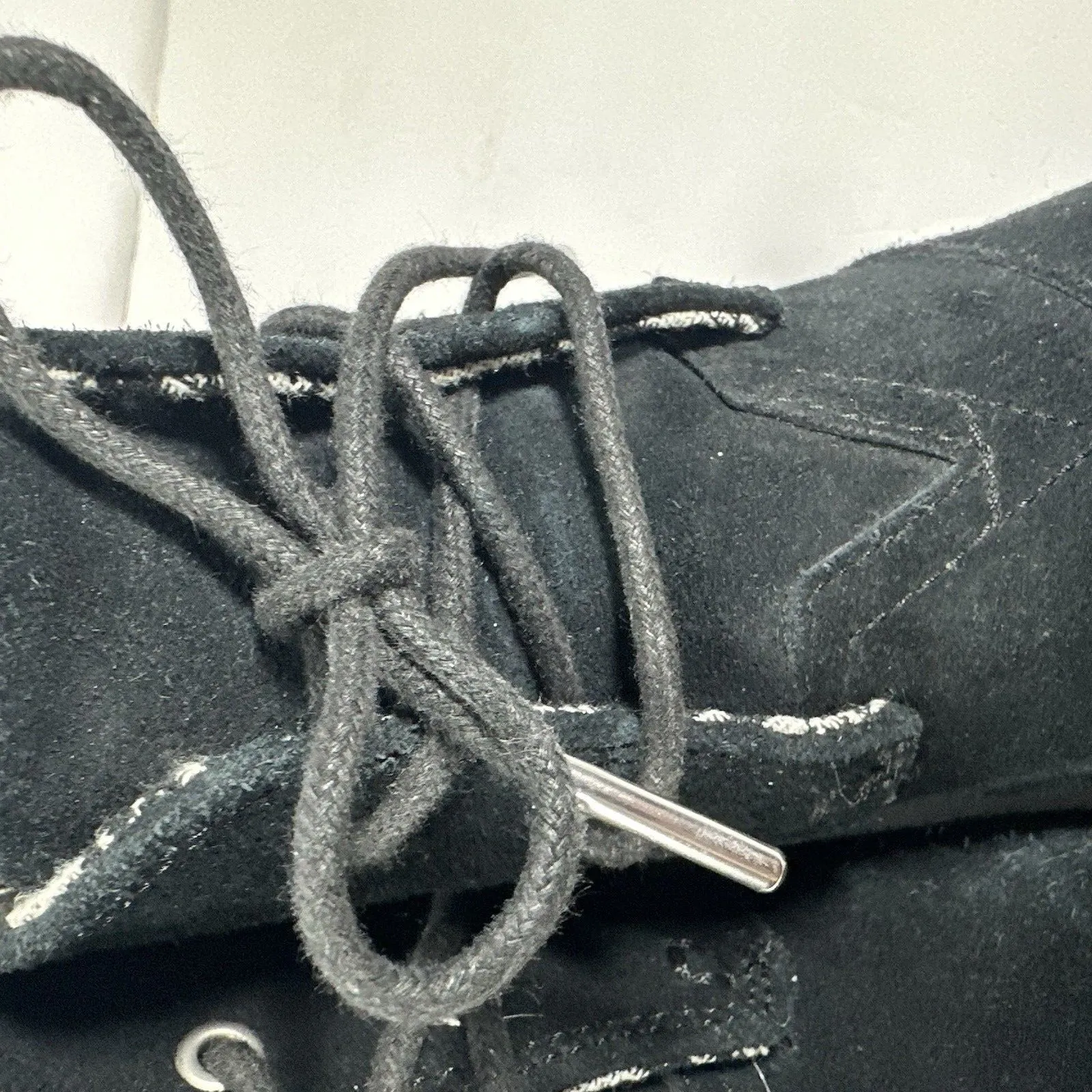 TOMS Desert Wedge Booties Black Suede Lace Up Ankle Boots Women’s 9 - Image 10