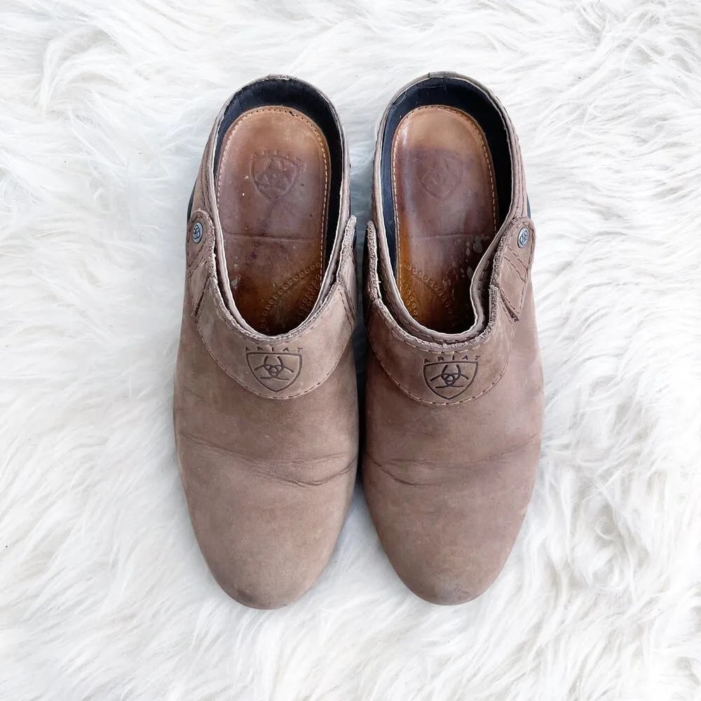 Ariat Brown Leather Sport Slip On Clog - Image 2