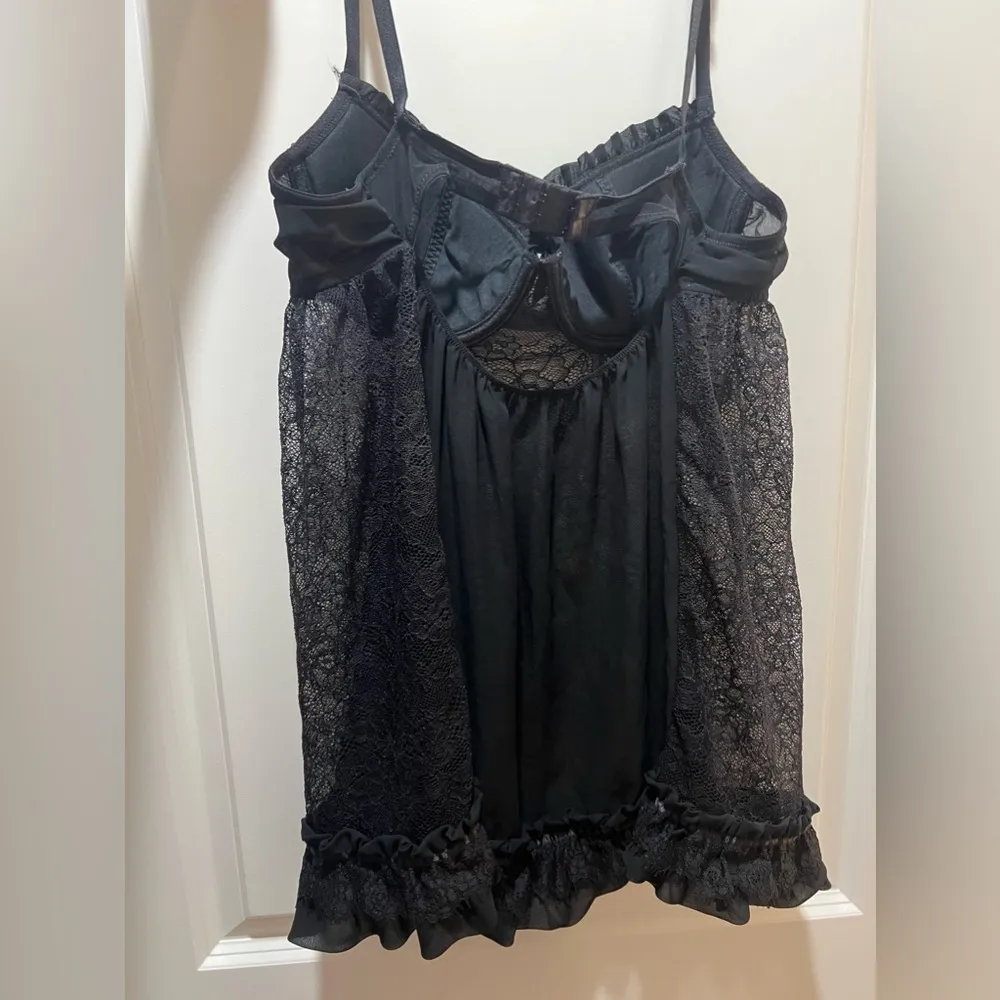 Black lace babydoll lingerie - Image 3