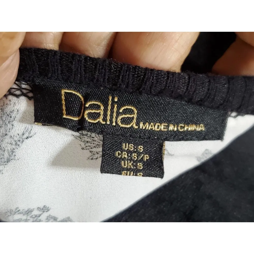 Dalia Womens Black Knitted Viscose Crew Neck Long Sleeve Pullover Sweater Size S - Image 6