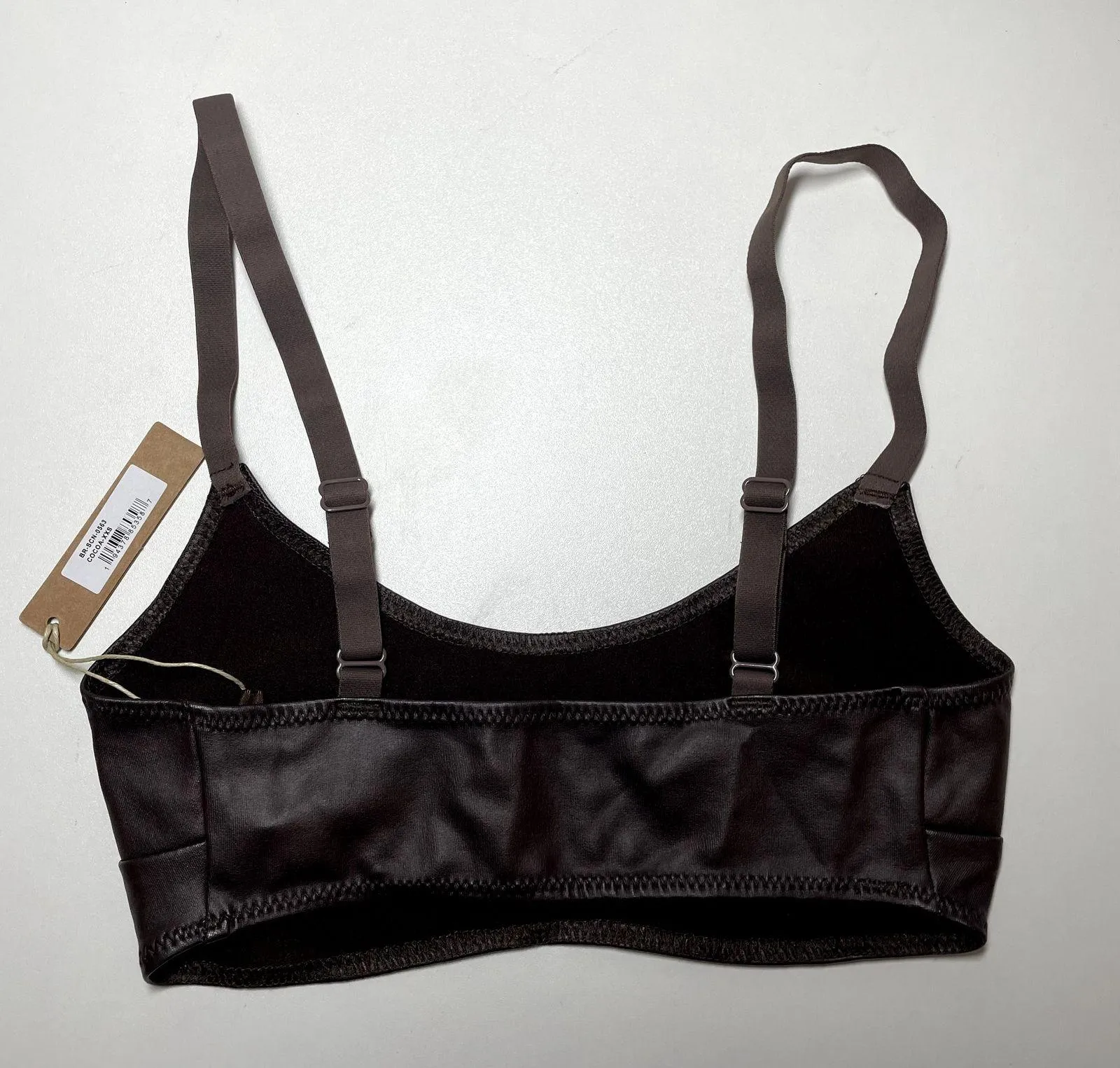 Skims Wet Jersey Scoop Bralette XXS Cocoa Brown Adjustable Minimal NWT - Image 2