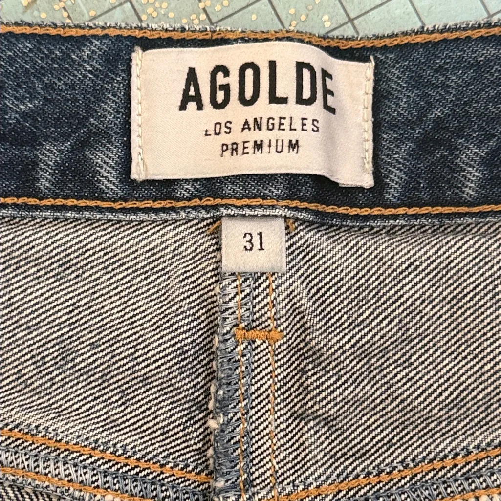 Agolde Blue Distressed Mini Skirt - Image 9