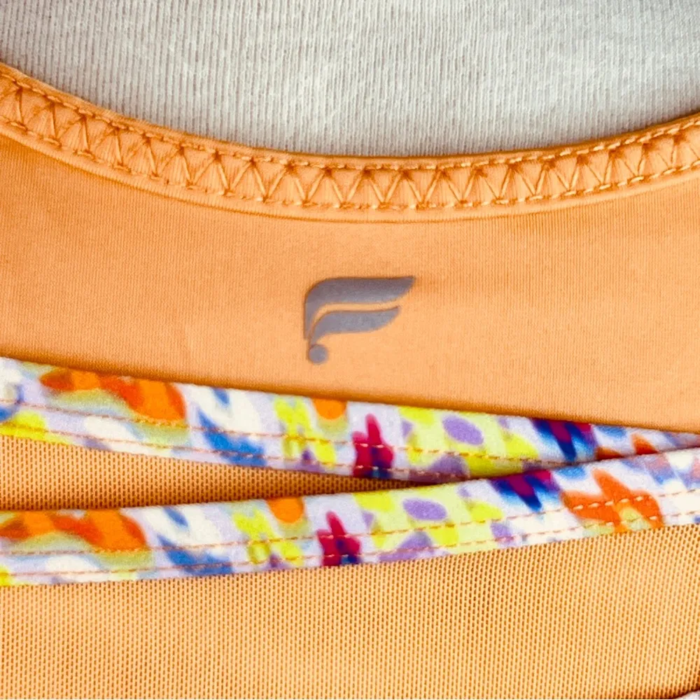 Fabletics Orange Racerback Athletic Compression Sport Crop Top - Image 6