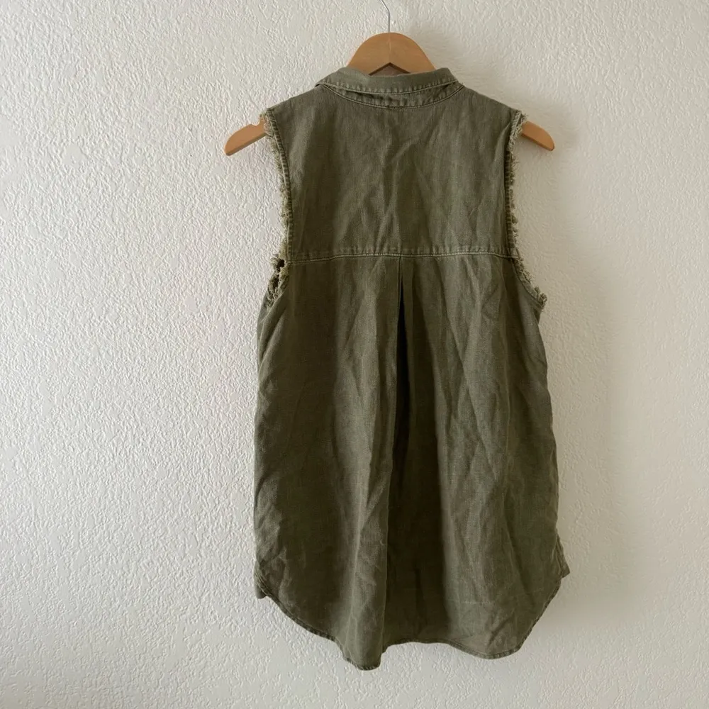 Free People Linen Sleeveless Button Down - Image 4