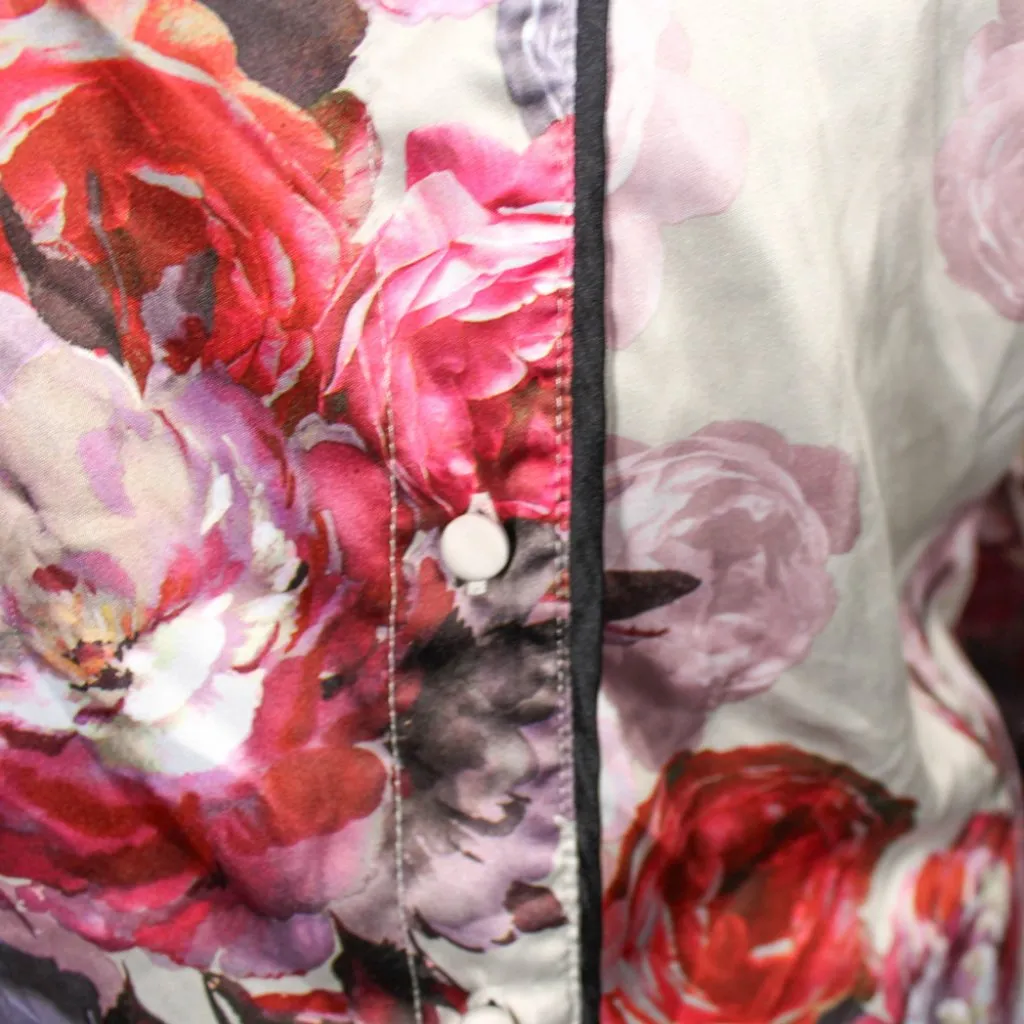 Vintage Y2K Gilligan & O’Malley Floral Silky Pajama Set Womens Med Purple - Image 12