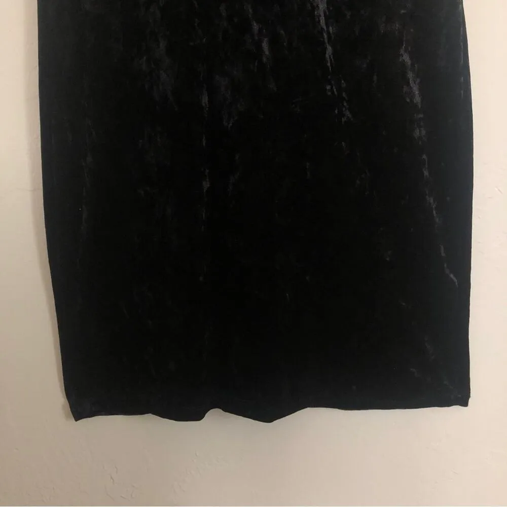 Twice Chic Boutique Velvet Curves Ahead Little Black Bodycon V - Image 5