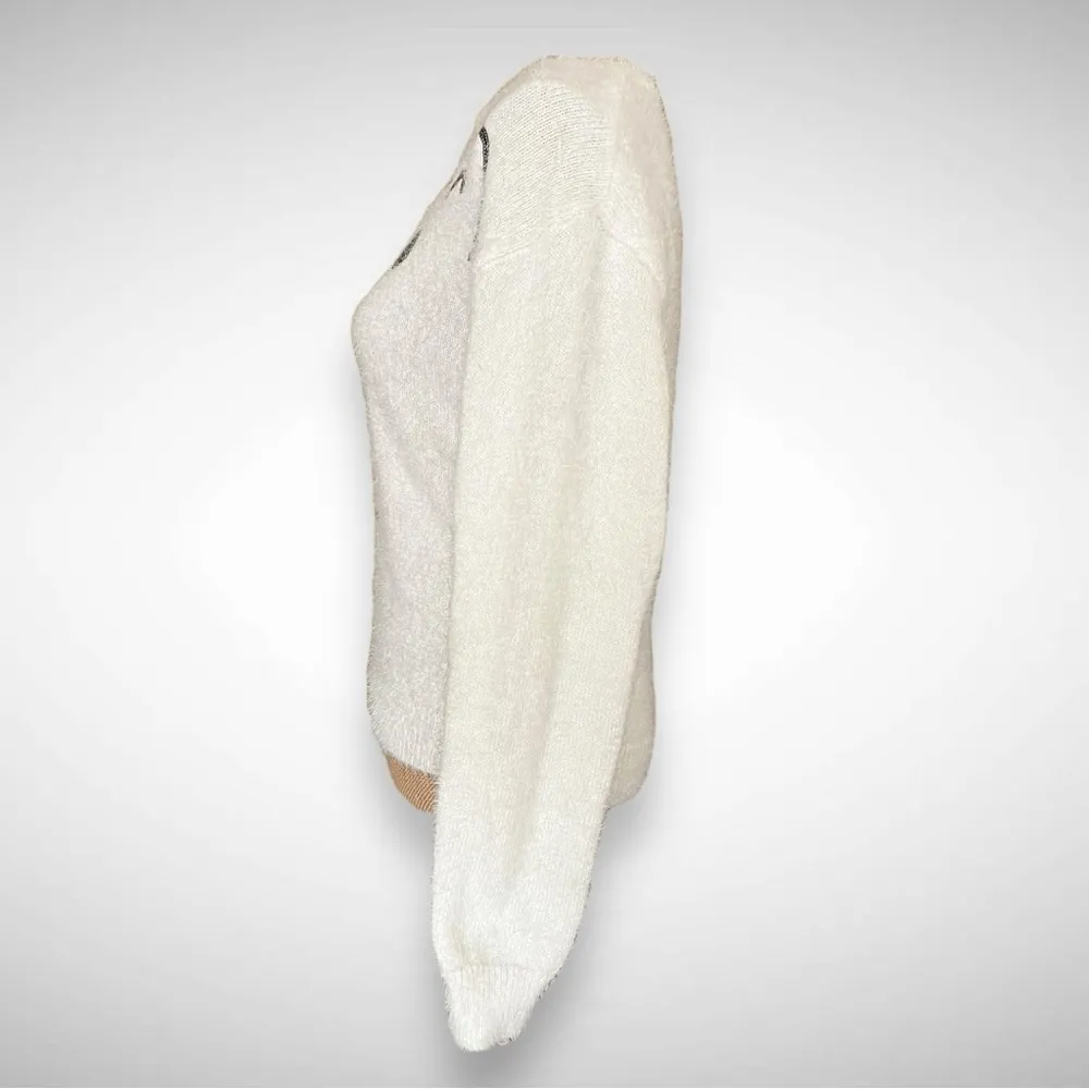 HOLIDAY TIME White Polar Bear Long Sleeve Relaxed Fit Sweater Small | EUC - Image 4