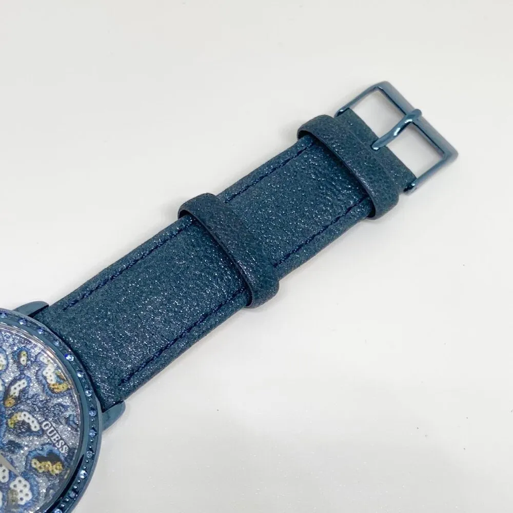 Guess Blue Willow Wildflower 36mm blue tone case Womens Watch Crystals  running - Image 4