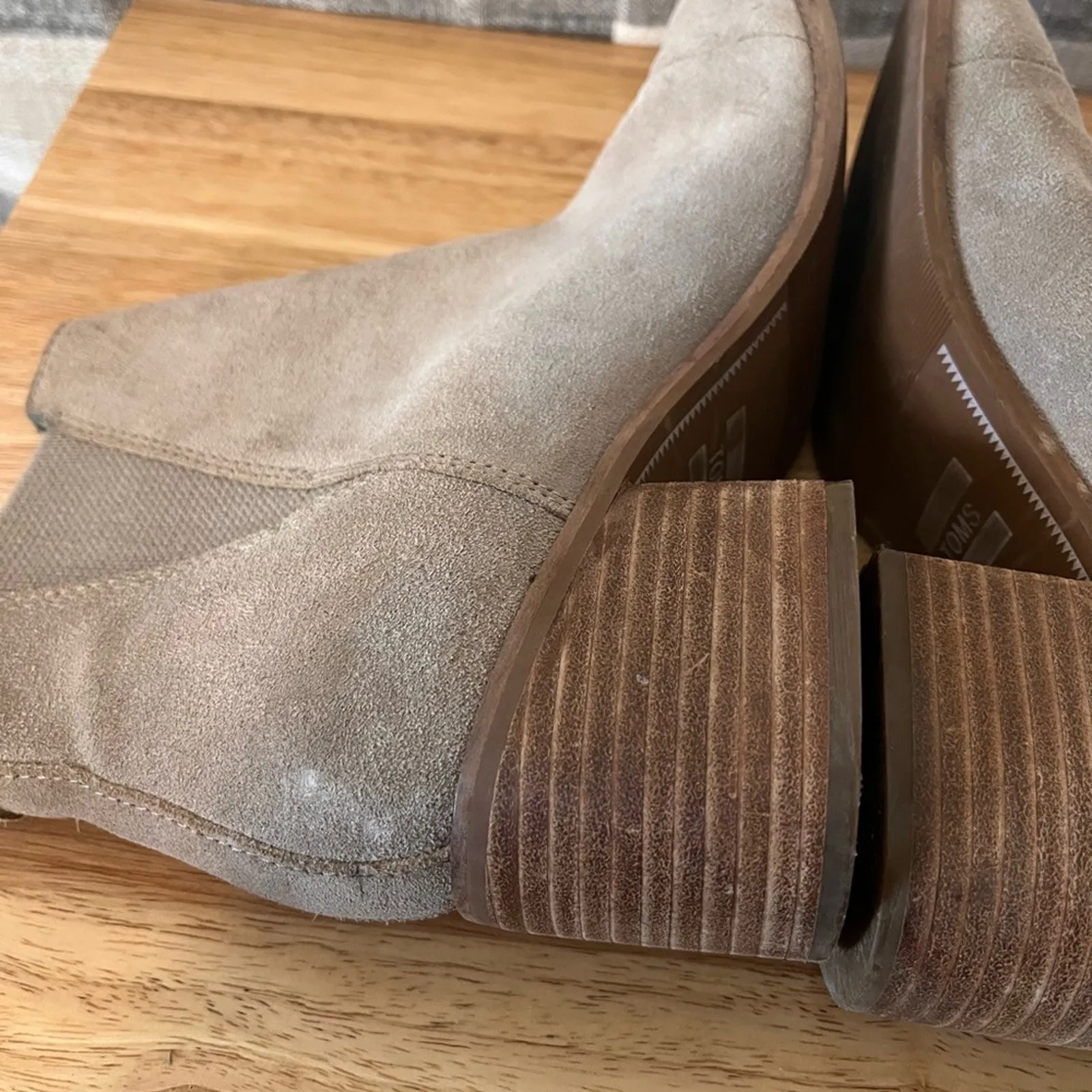 Toms Esme Tan Heeled Ankle‎ Boots Size 8.5 - Image 8