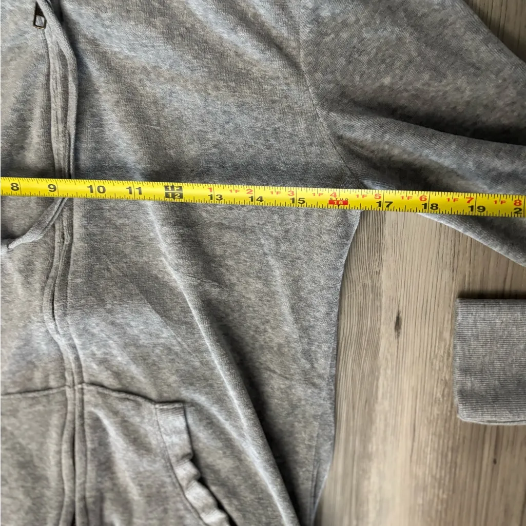 Jenni Gray Track Pants & Hoodie Set with black rhinestones bow velour Size M - Image 8