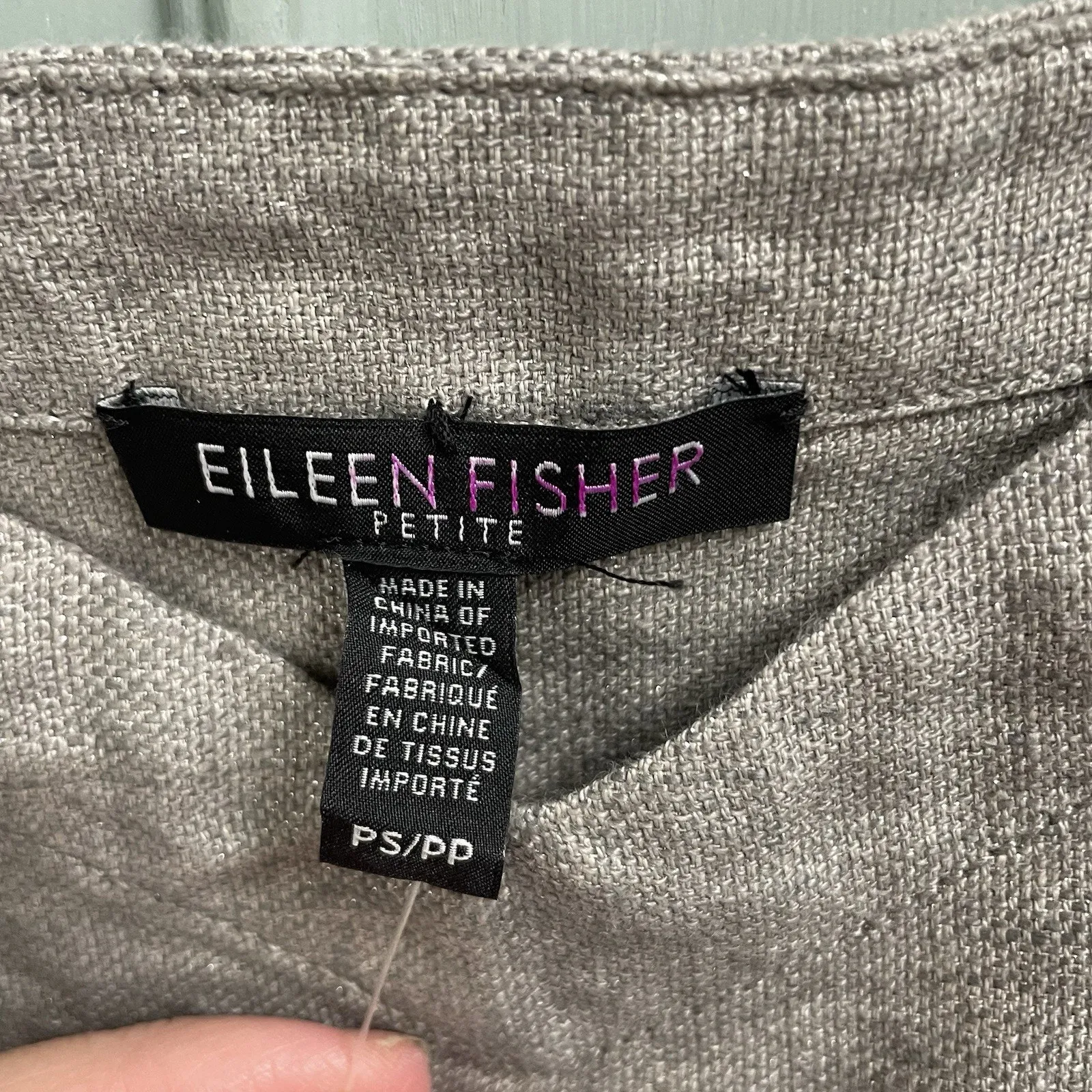 Eileen Fisher Gray Linen Sz Small Petite Dress Pockets Tank Style Lagenlook - Image 3