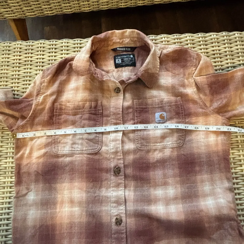 Carhartt Rugged Flex Loose Fit pink medium Flannel‎ - Image 9