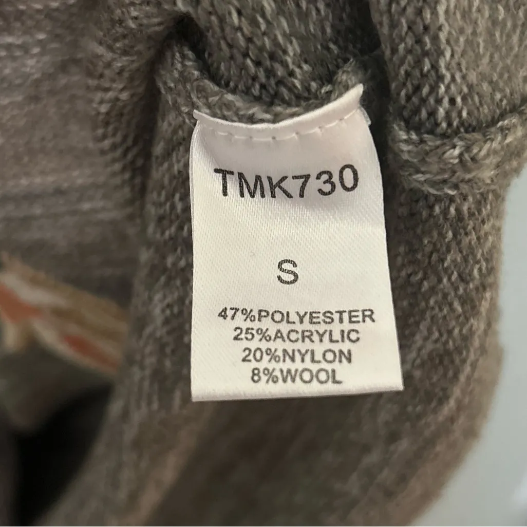 THML Gray Embroidered Floral Sweater Women’s Size Small Crewneck Knit Top - Image 4