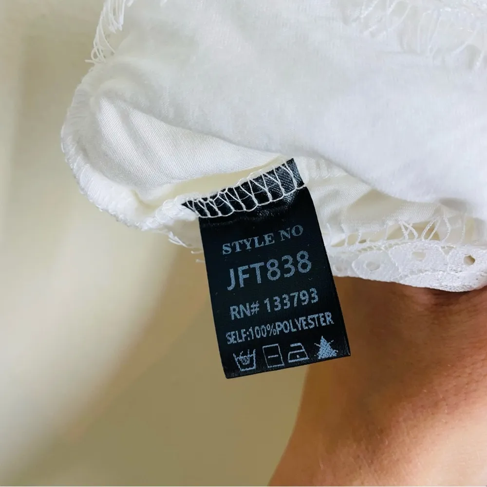 POL Coast Lace Bralette Crop Top White size L - Image 13