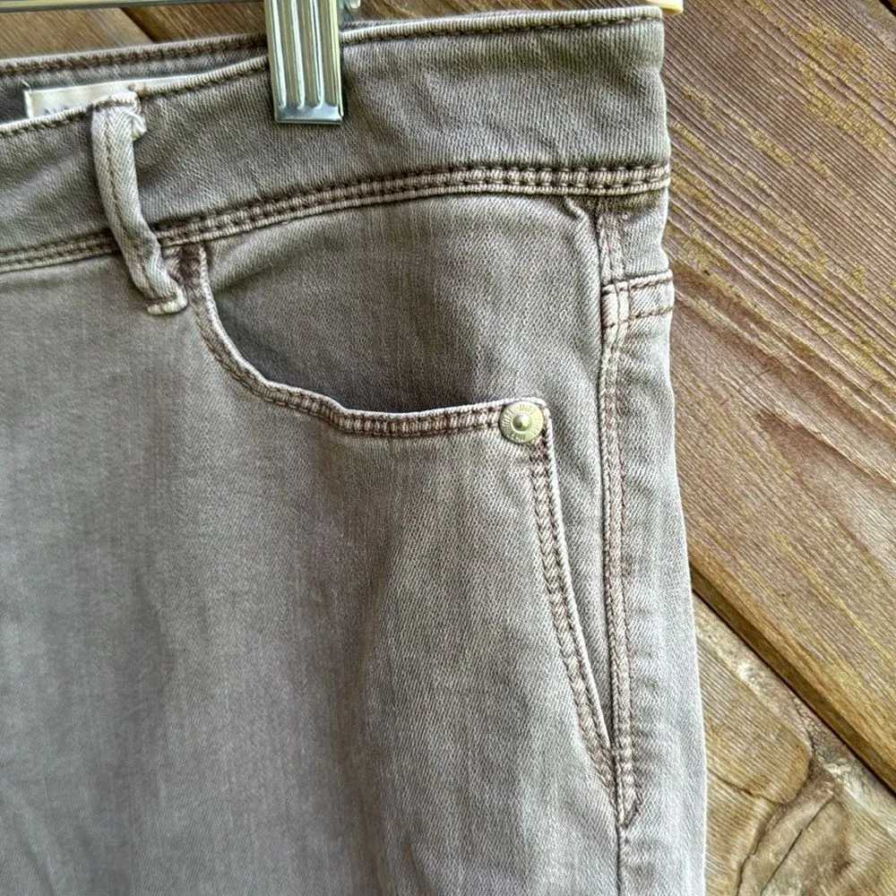 J. Jill authentic fit, slim ankle denim jeans taupe brown size 12. - Image 4