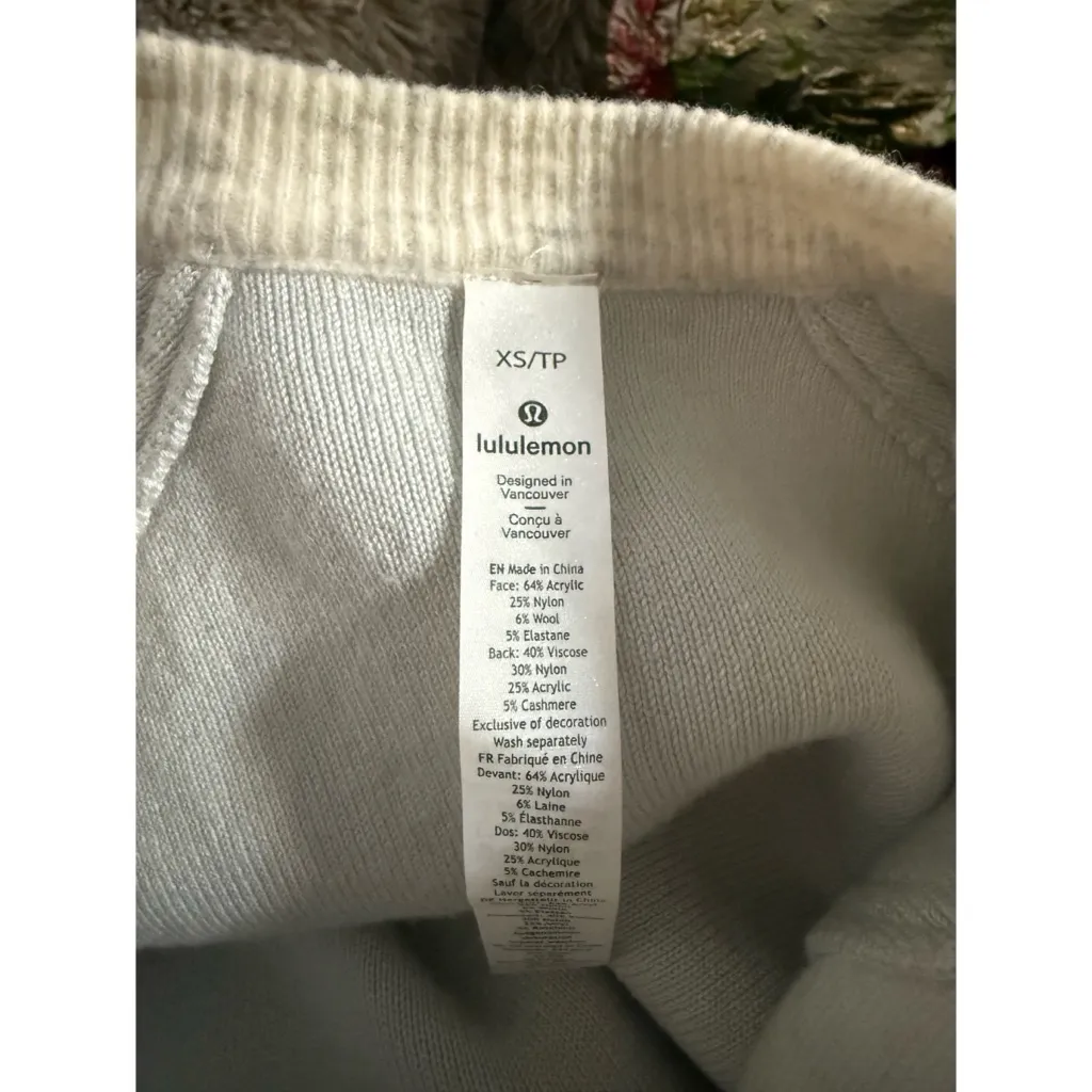 Lululemon Heather Ivory Off White Weekend Wander Jacket Cardigan Size XS - Image 9