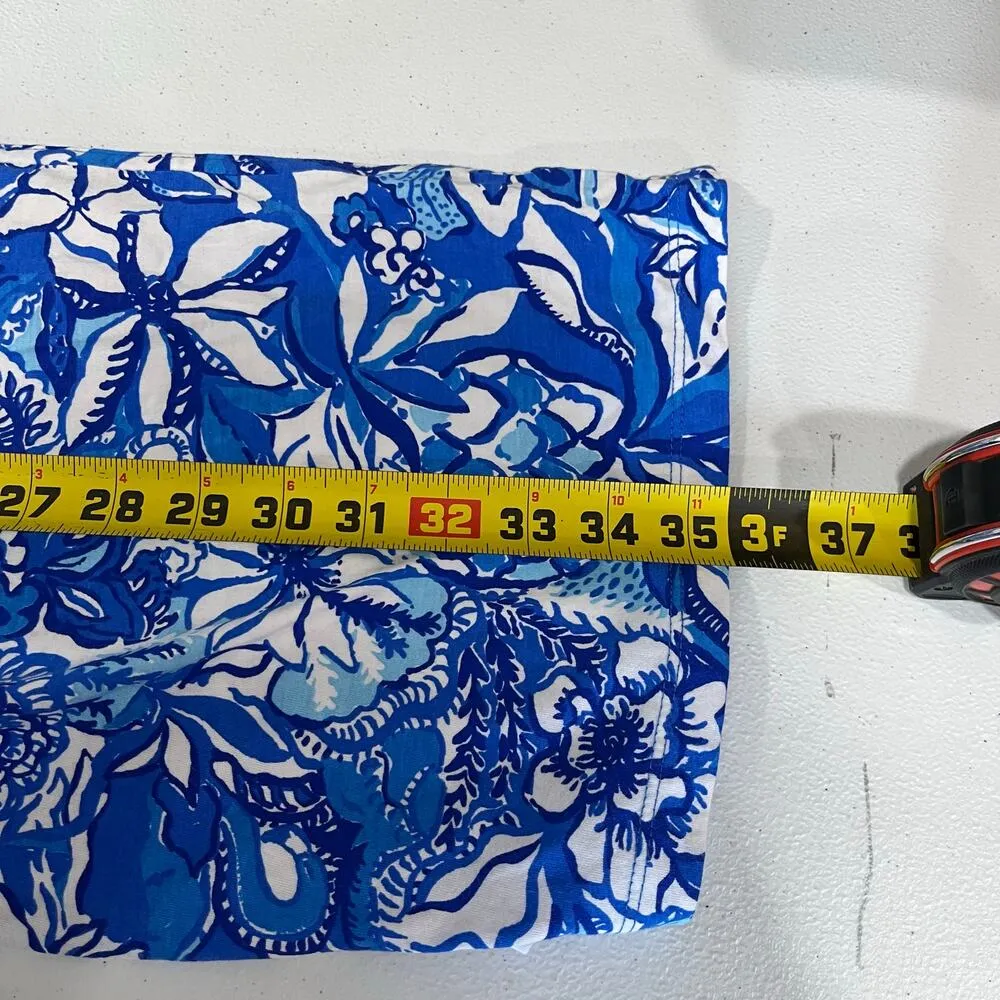 Lilly Pulitzer Lela Henley Dress Blue Tang Flocking Fabulous 100% Cotton Small - Image 6