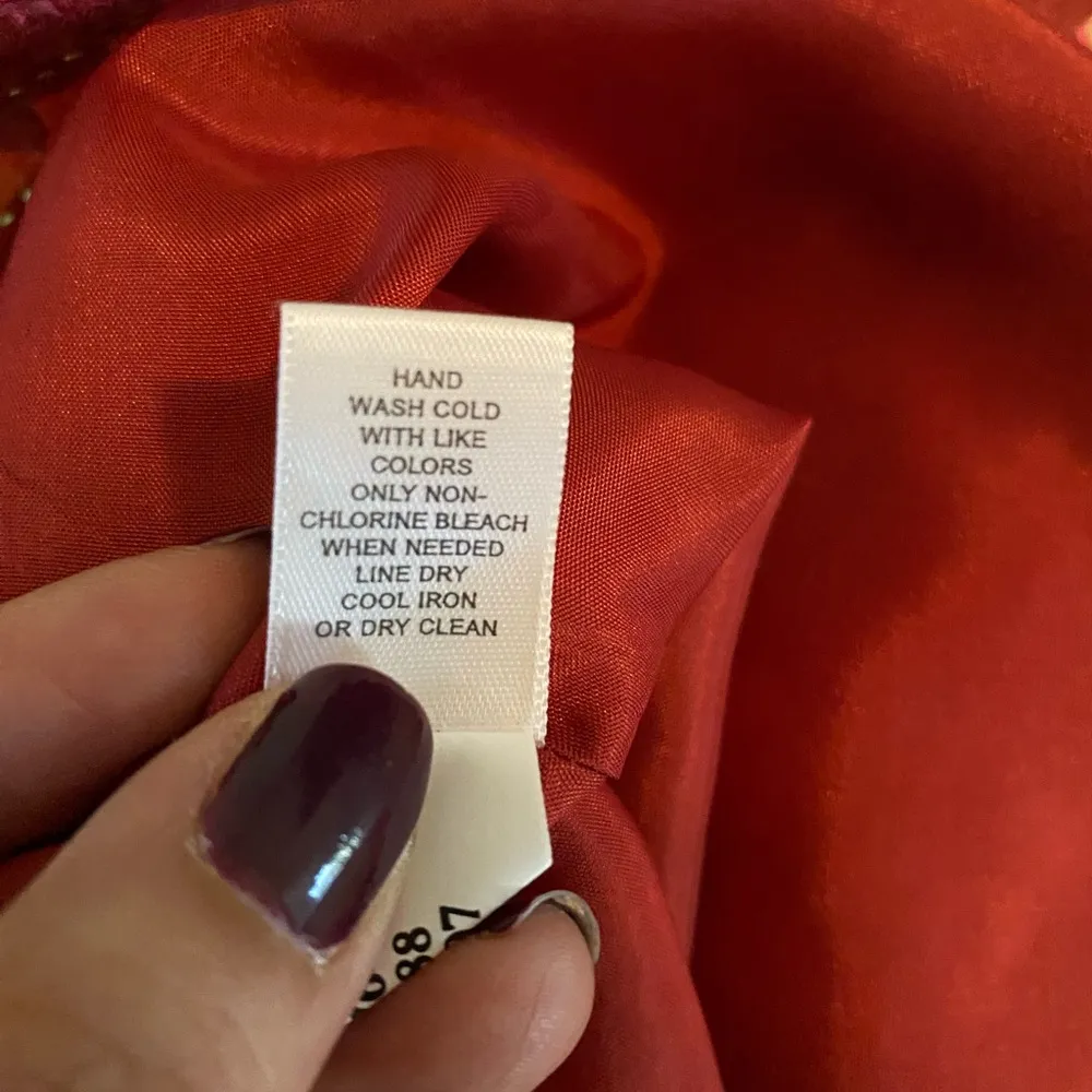 Banana Republic Women’s Red Abstract Floral Strapless Top Size 6P - Image 5