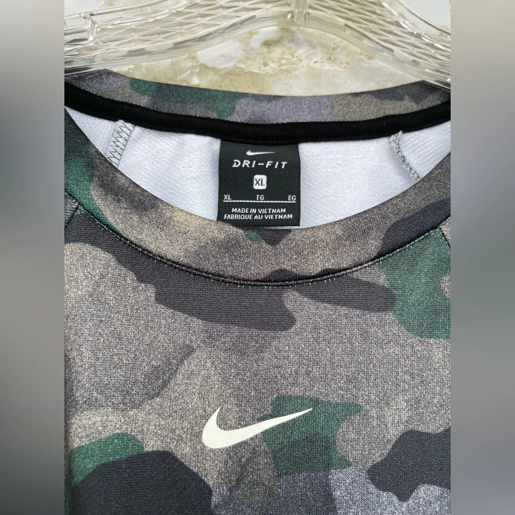 Nike Rebel Camo Dri-fit Crop Jersey Sweatshirt Camouflage Women’s Size XL - Image 4