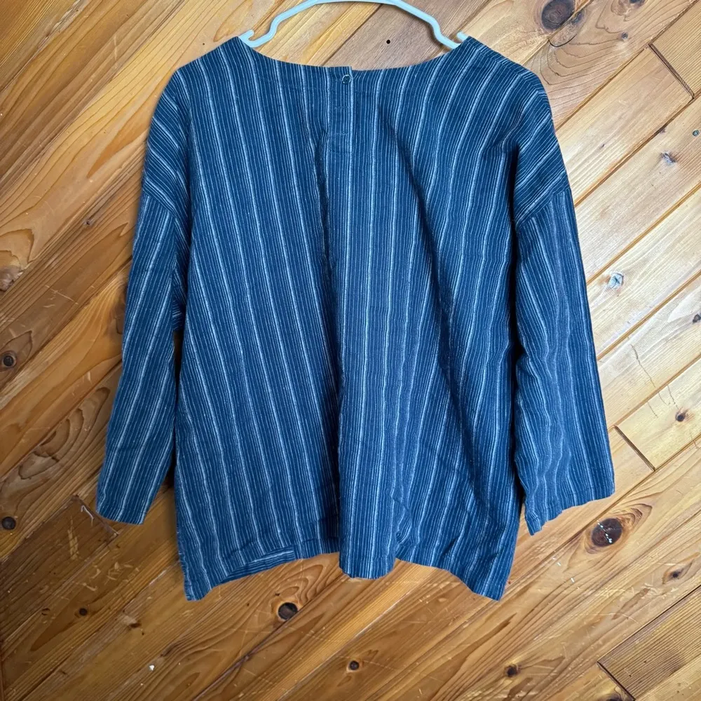 Eileen Fisher Navy Striped Set Size Large - Image 4