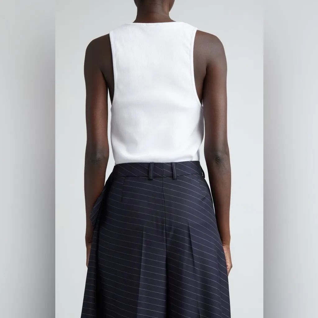 JW Anderson Anchor Logo Embroidered Tank Top M White Size M - Image 4