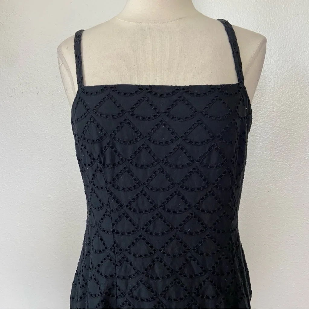 Urban Outfitters Sleeveless Black Cotton Eyelet Mini Dress - Image 2