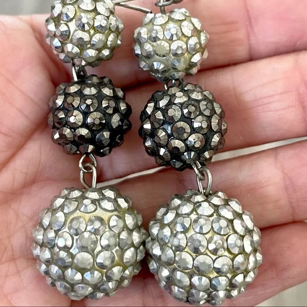 bling ball 3 tier drop earrings - Image 8