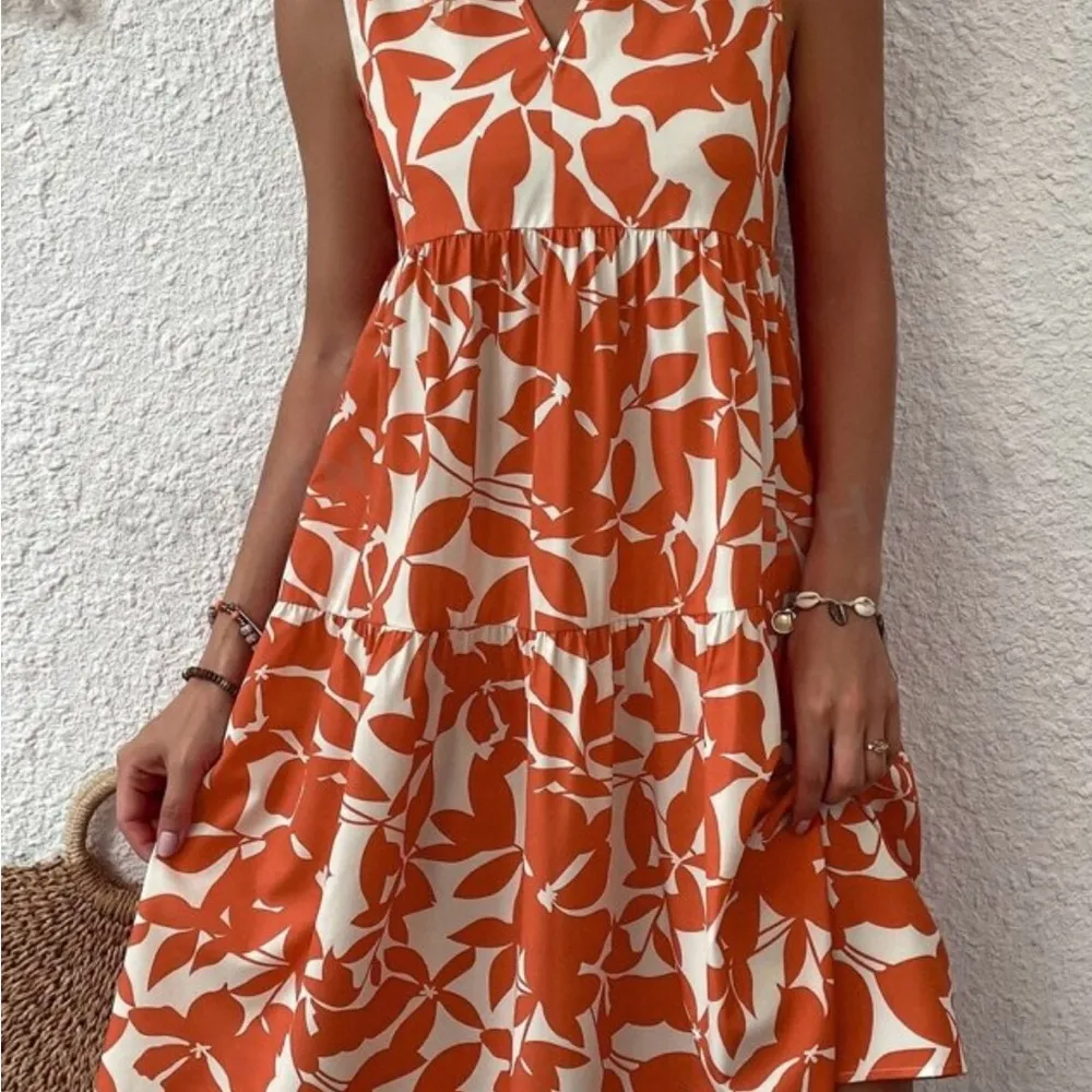 Pull over sleeveless dress Orange Size M - Image 3