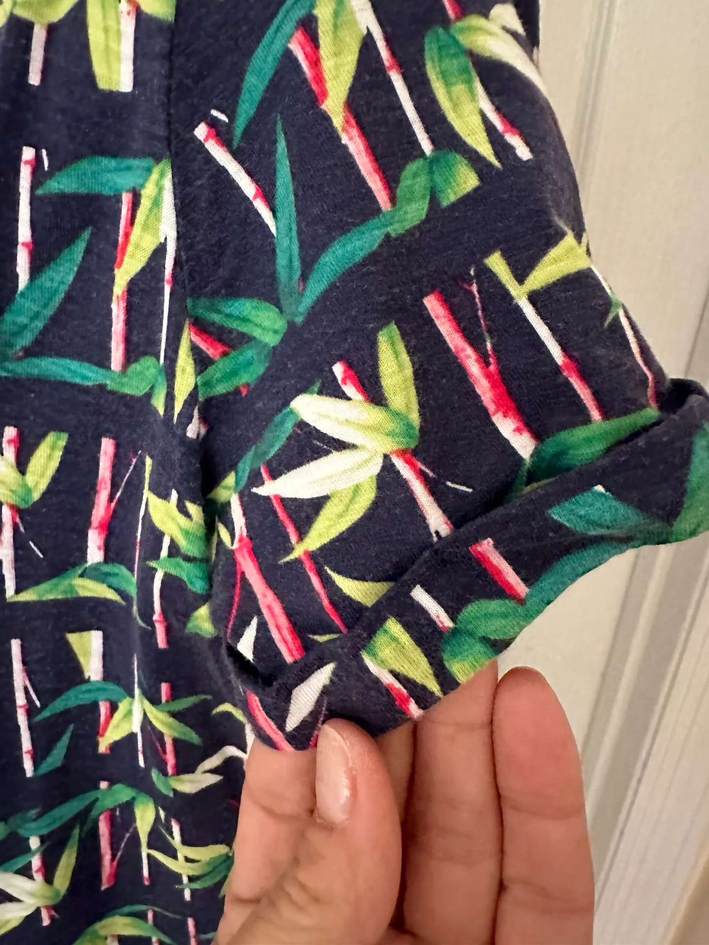 Women's Cotton Short Sleeve Palms Shift Dress, Sz M - Image 5