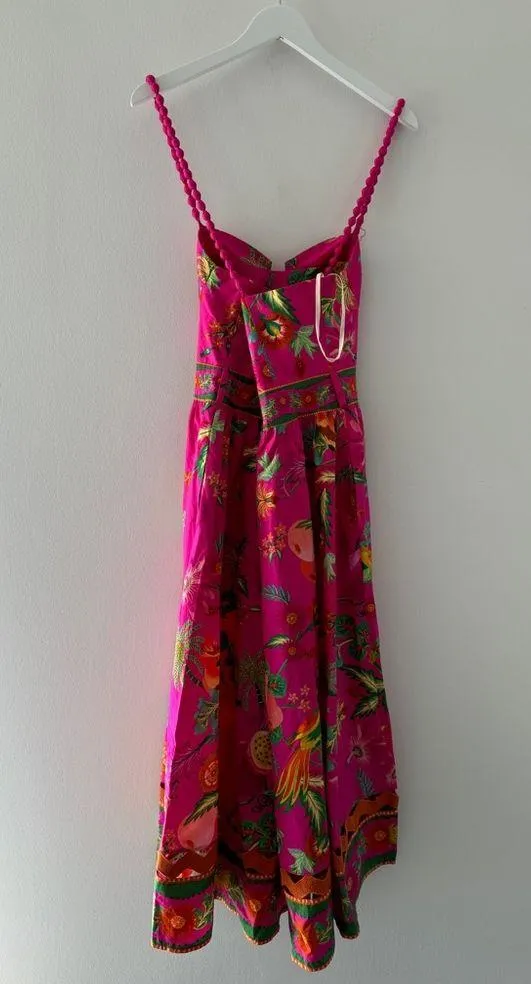 FARM RIO Pink Delicate Fruit Garden Maxi Dress M - Image 7